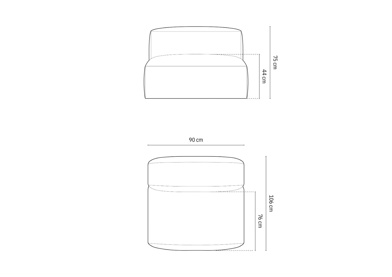 Modul Martina, 90x106cm, Material: Rebrasta tkanina