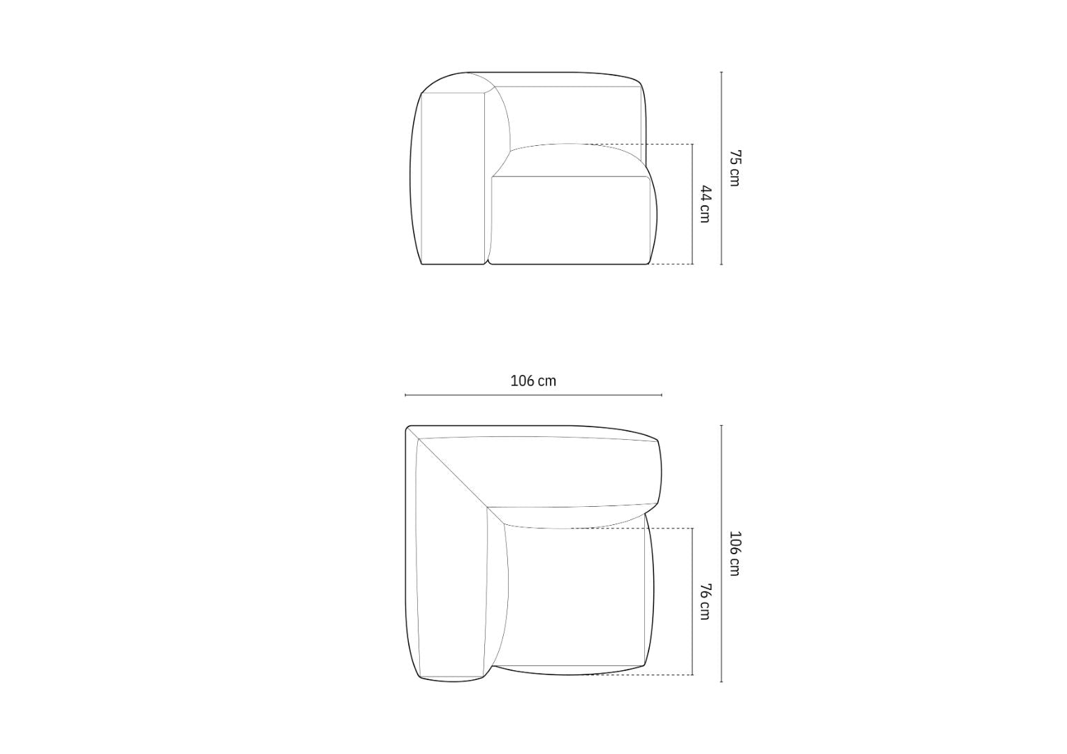 Modul Martina, 106x106cm, Material: Rebrasta tkanina