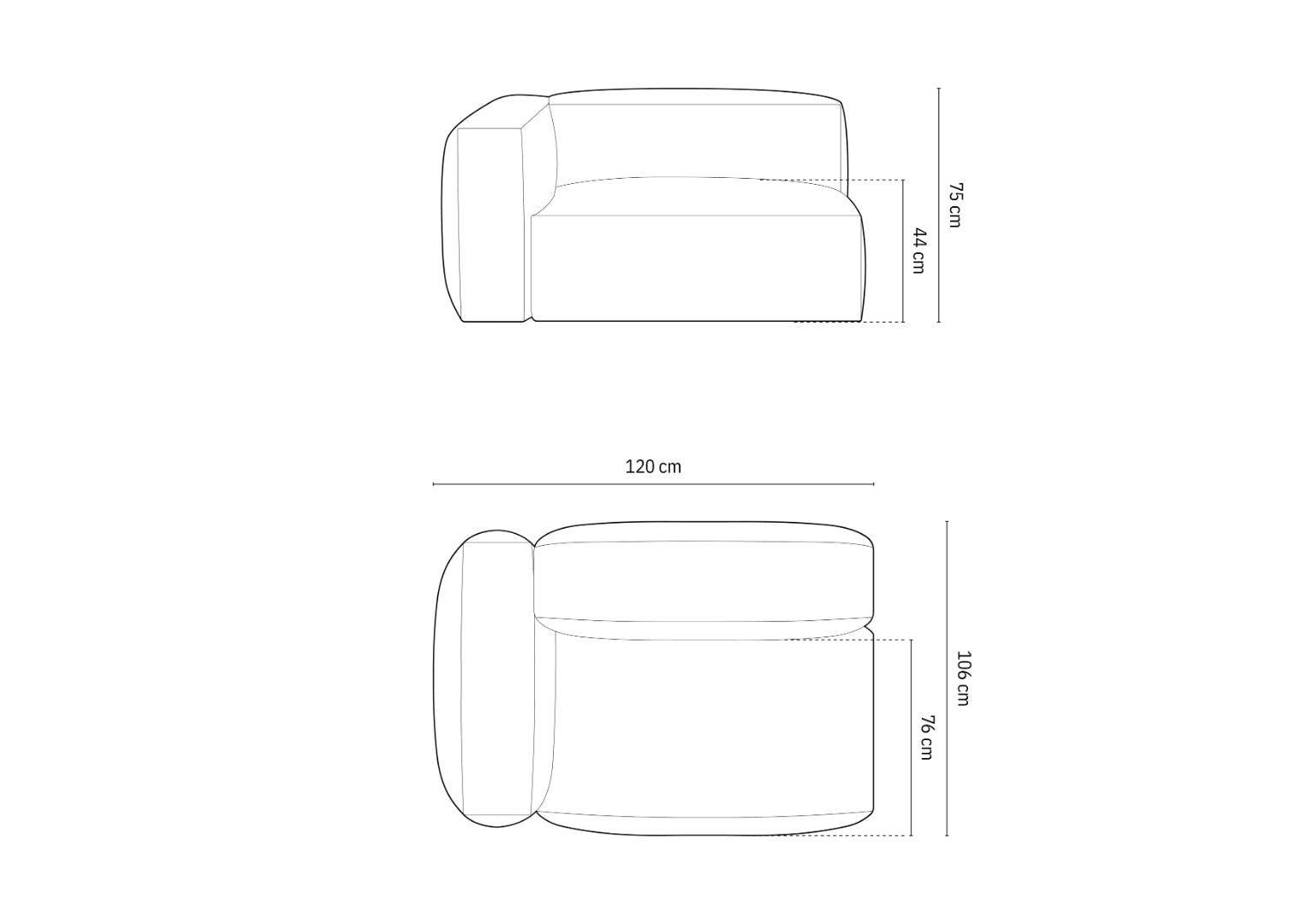 Modul Martina, 120x106cm, Material: Rebrasta tkanina