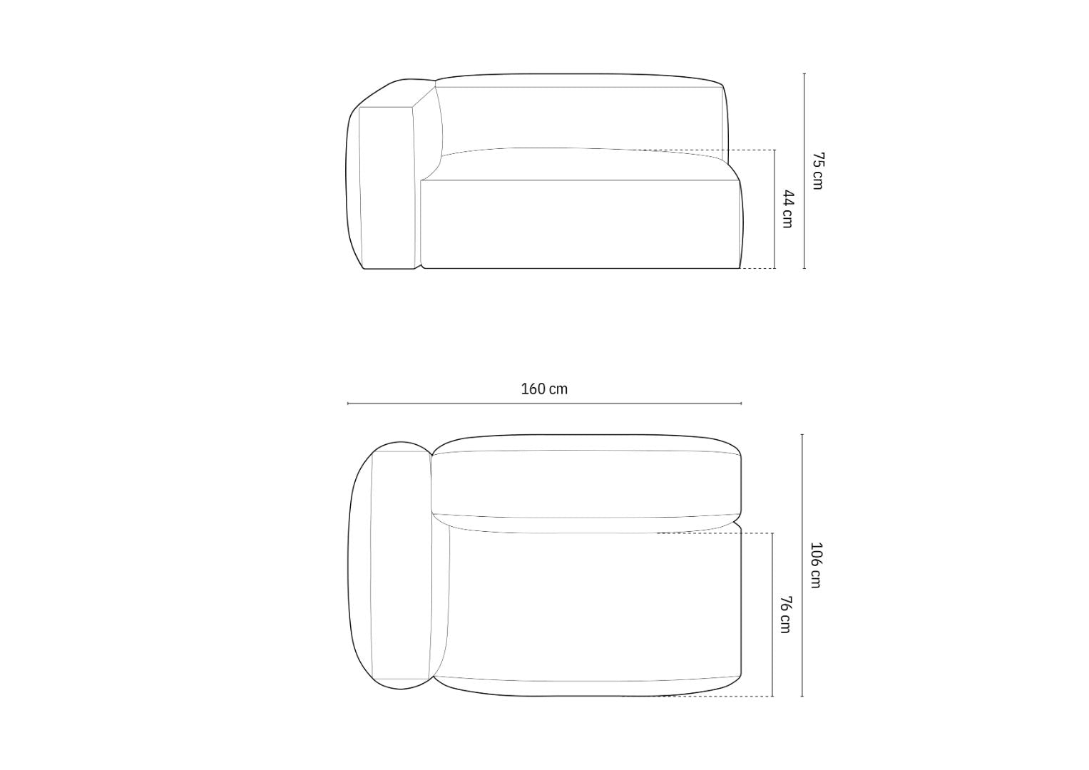 Modul Martina, 160x106cm, Material: Rebrasta tkanina