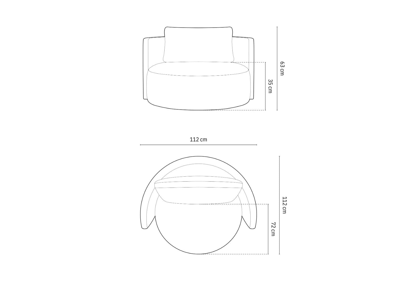 Fotelj Bliss 112x112cm, Material: Žamet