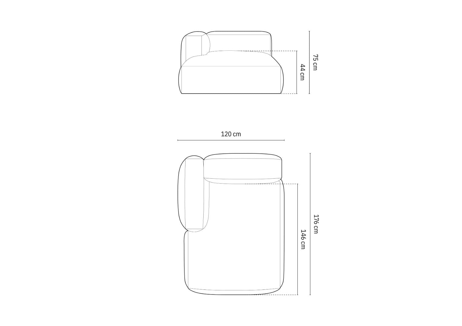 Modul Martina, 120x176cm, Material: Rebrasta tkanina