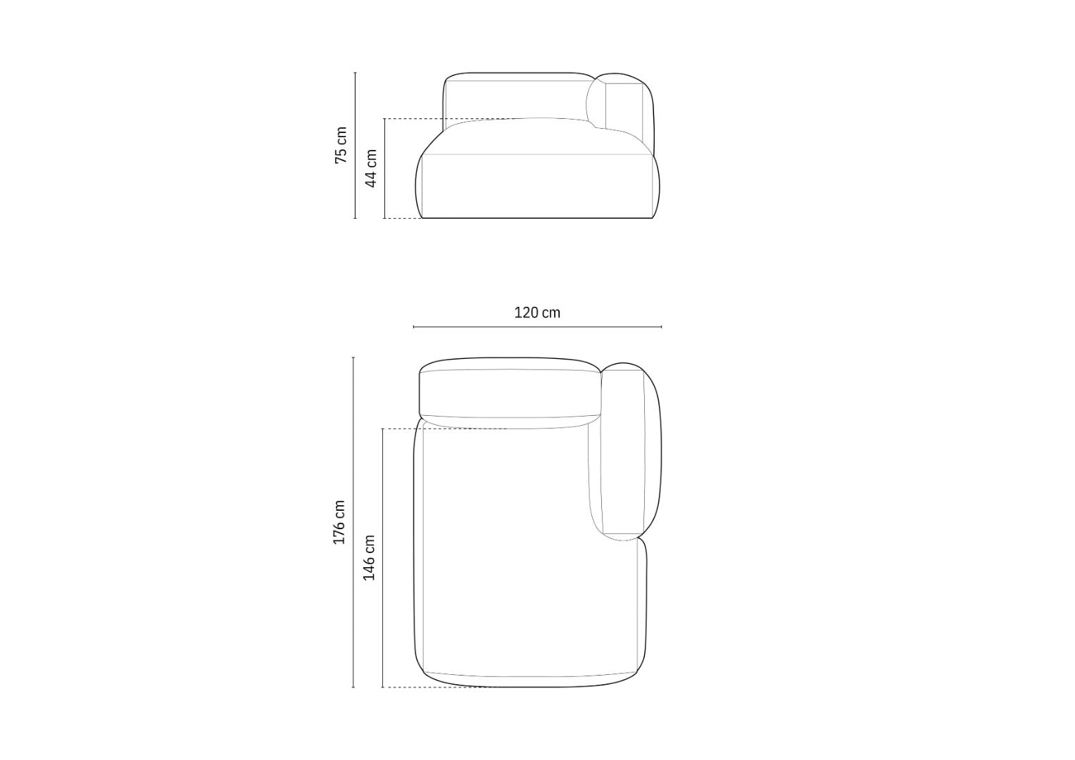 Modul Martina, 120x176cm, Material: Rebrasta tkanina