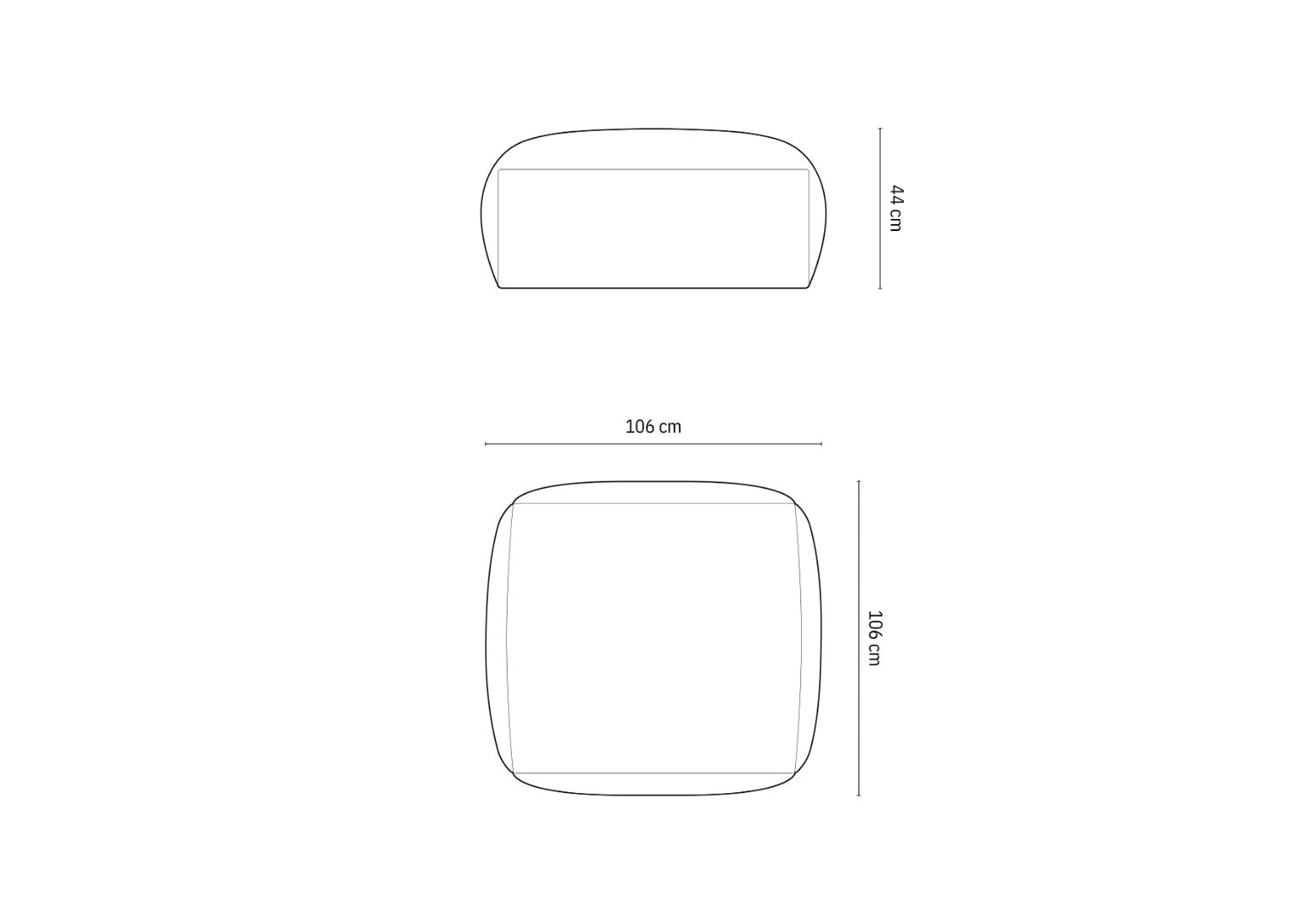 Martina stolčki, 106x106 cm, material: rebrasta tkanina