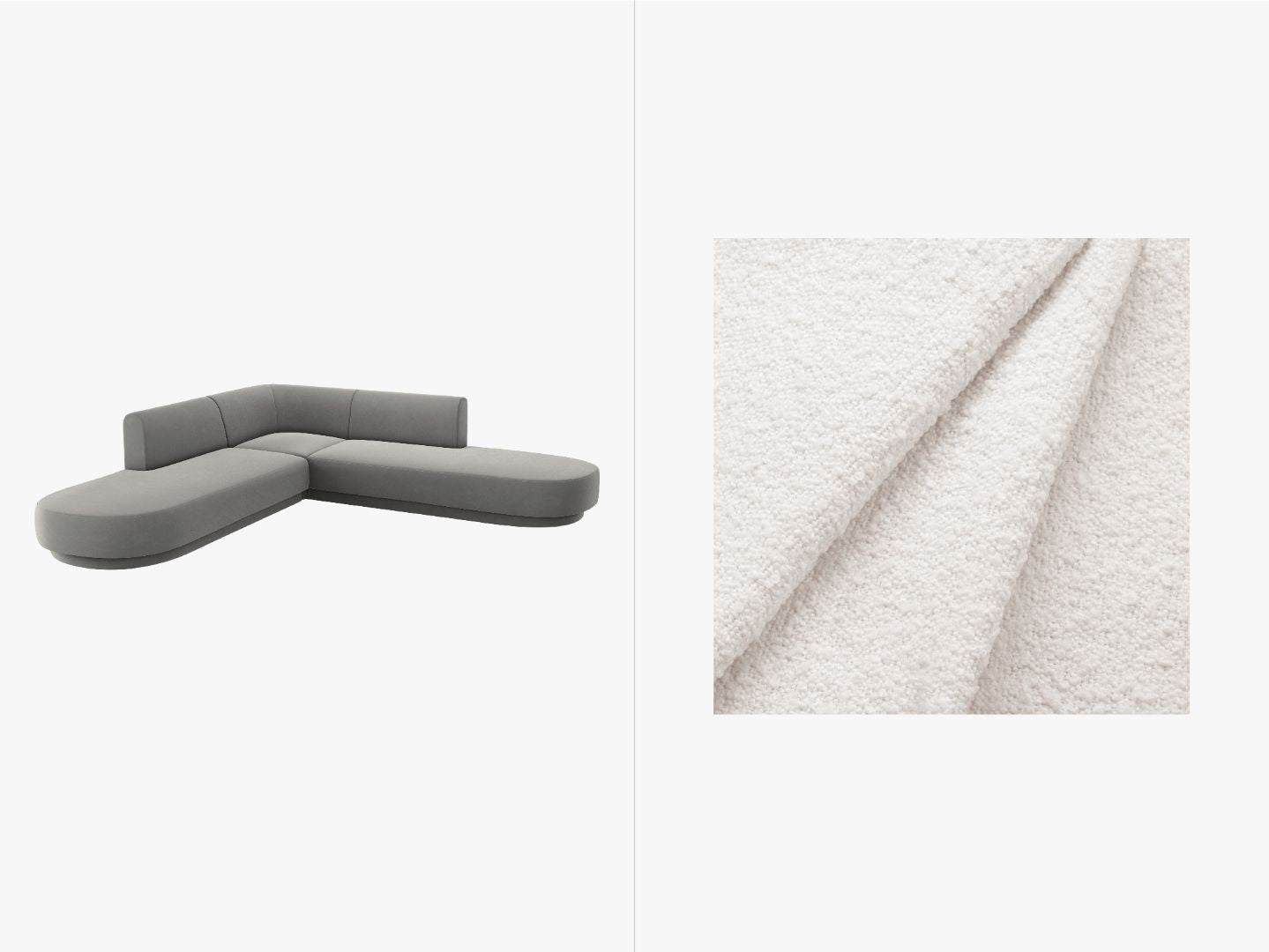 Kotna sedežna garnitura Miley okrogla, 248x248cm, Material: Žamet