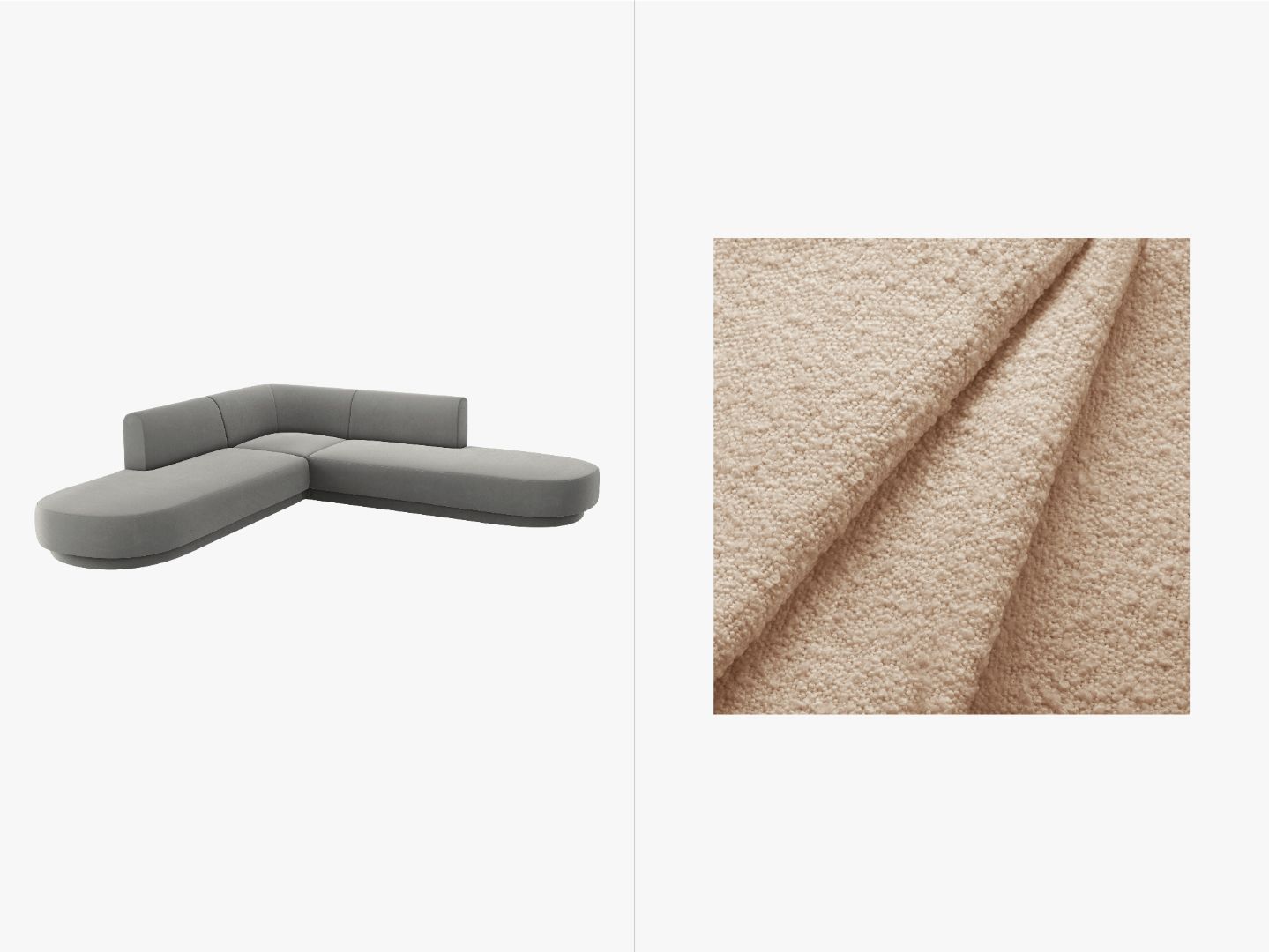 Kotna sedežna garnitura Miley okrogla, 248x248cm, Material: Žamet