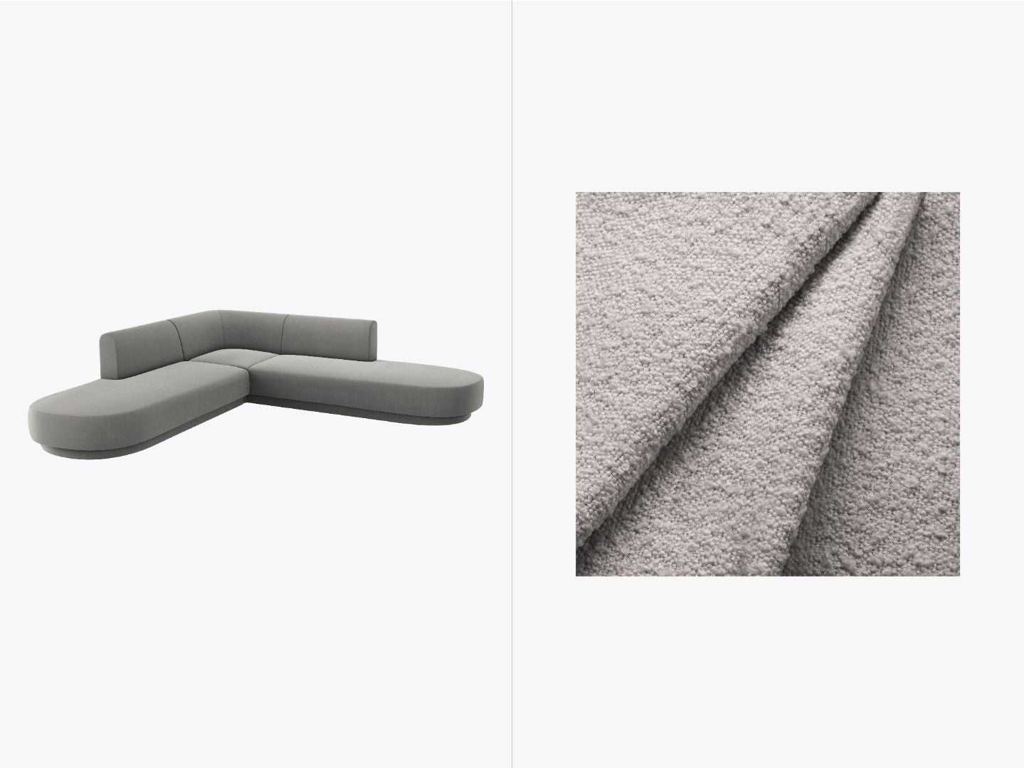 Kotna sedežna garnitura Miley okrogla, 248x248cm, Material: Žamet