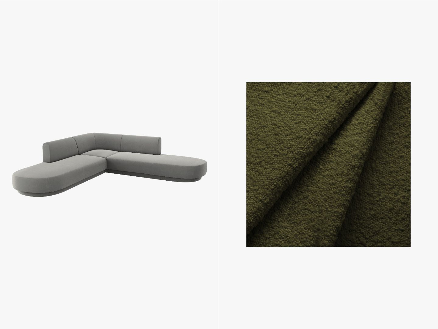 Kotna sedežna garnitura Miley okrogla, 248x248cm, Material: Žamet