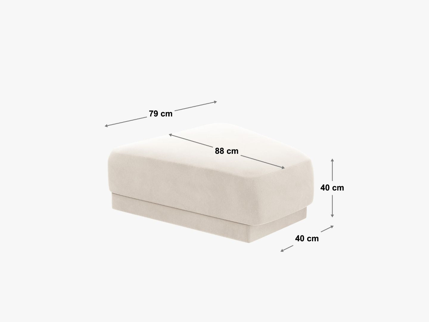 Miley stolček 78x83cm, material: žamet