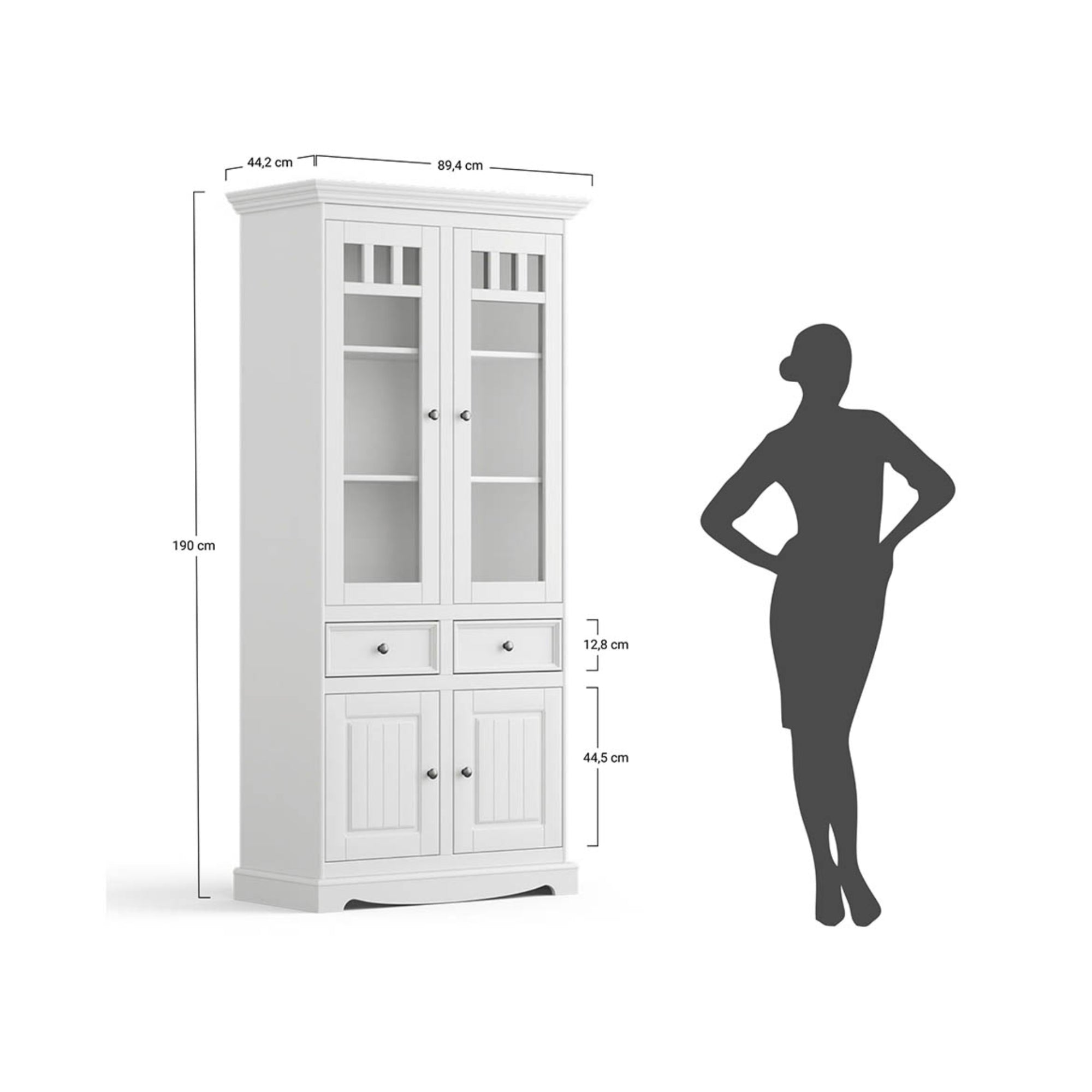 Vitrina Belluno 44,2x190 cm, Material: Masivna borovina