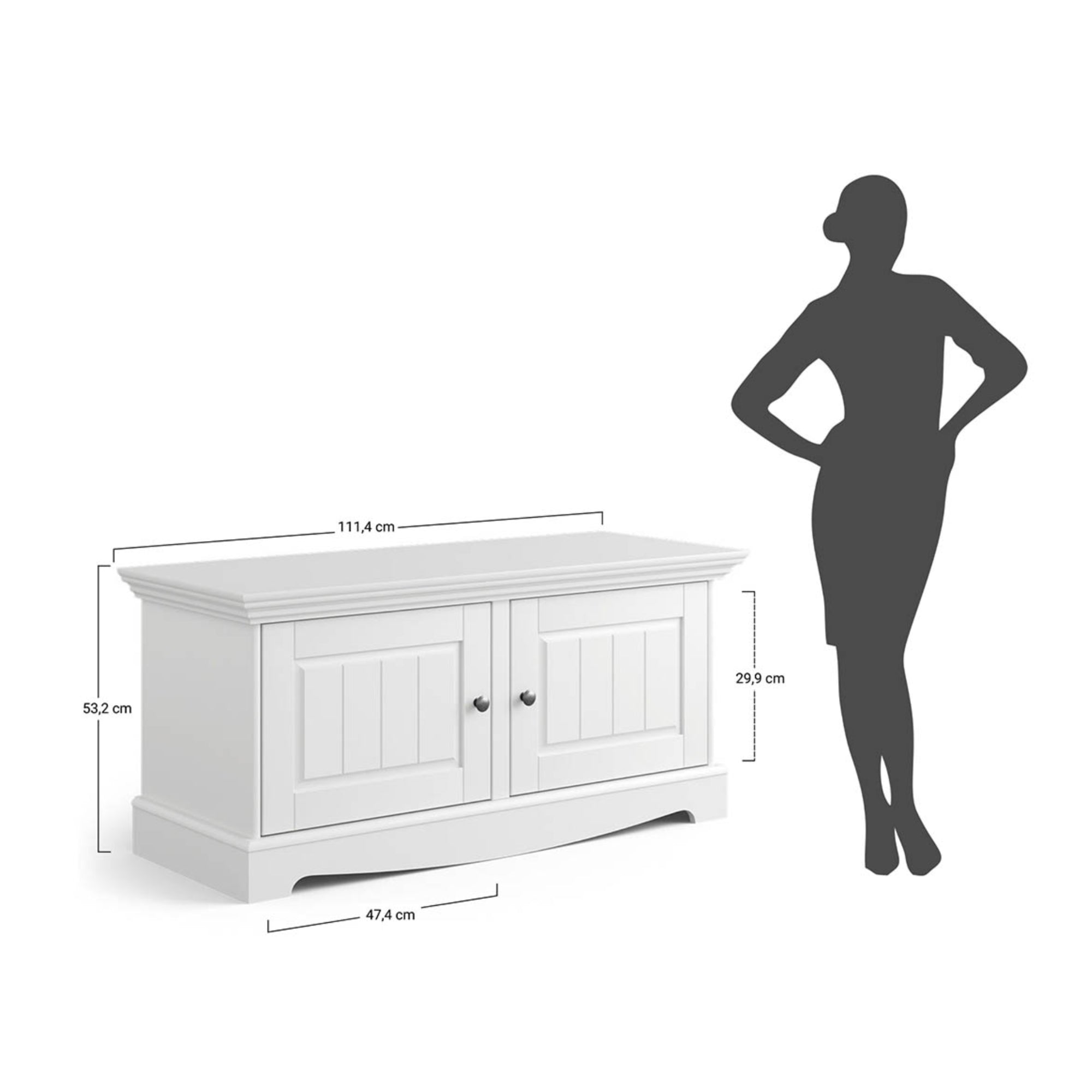 Komoda Belluno 111x44 cm, material: masivna borovina
