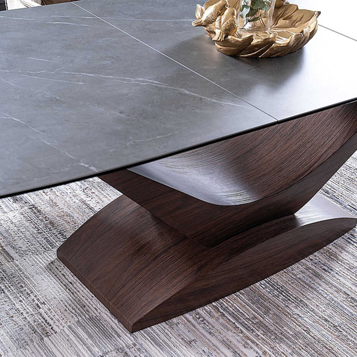 Jedilna miza Dolce 180/240x95cm, Material: Kaljeno steklo, Keramika