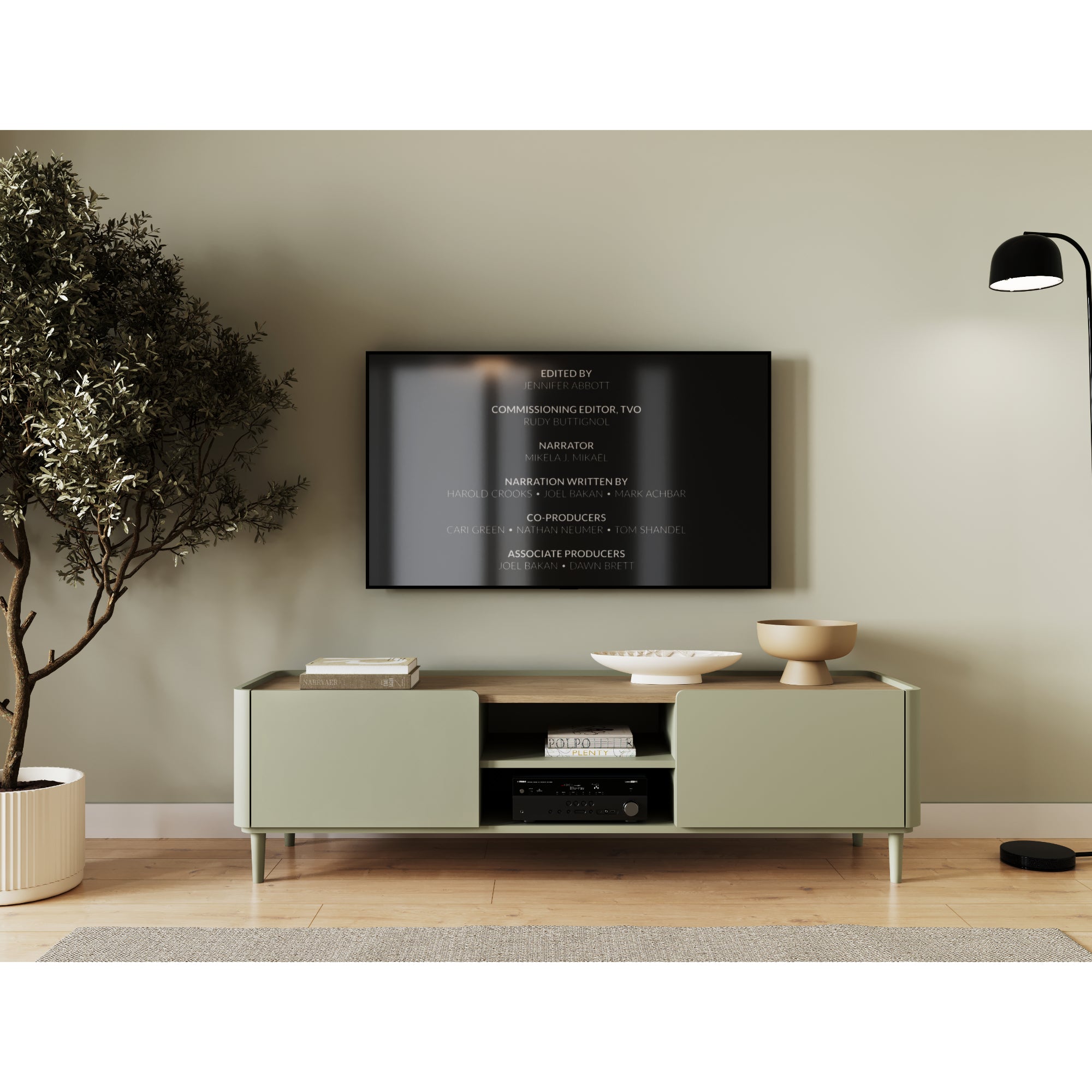 TV komoda Elivo 170cm, material: MDF, melaminska plošča