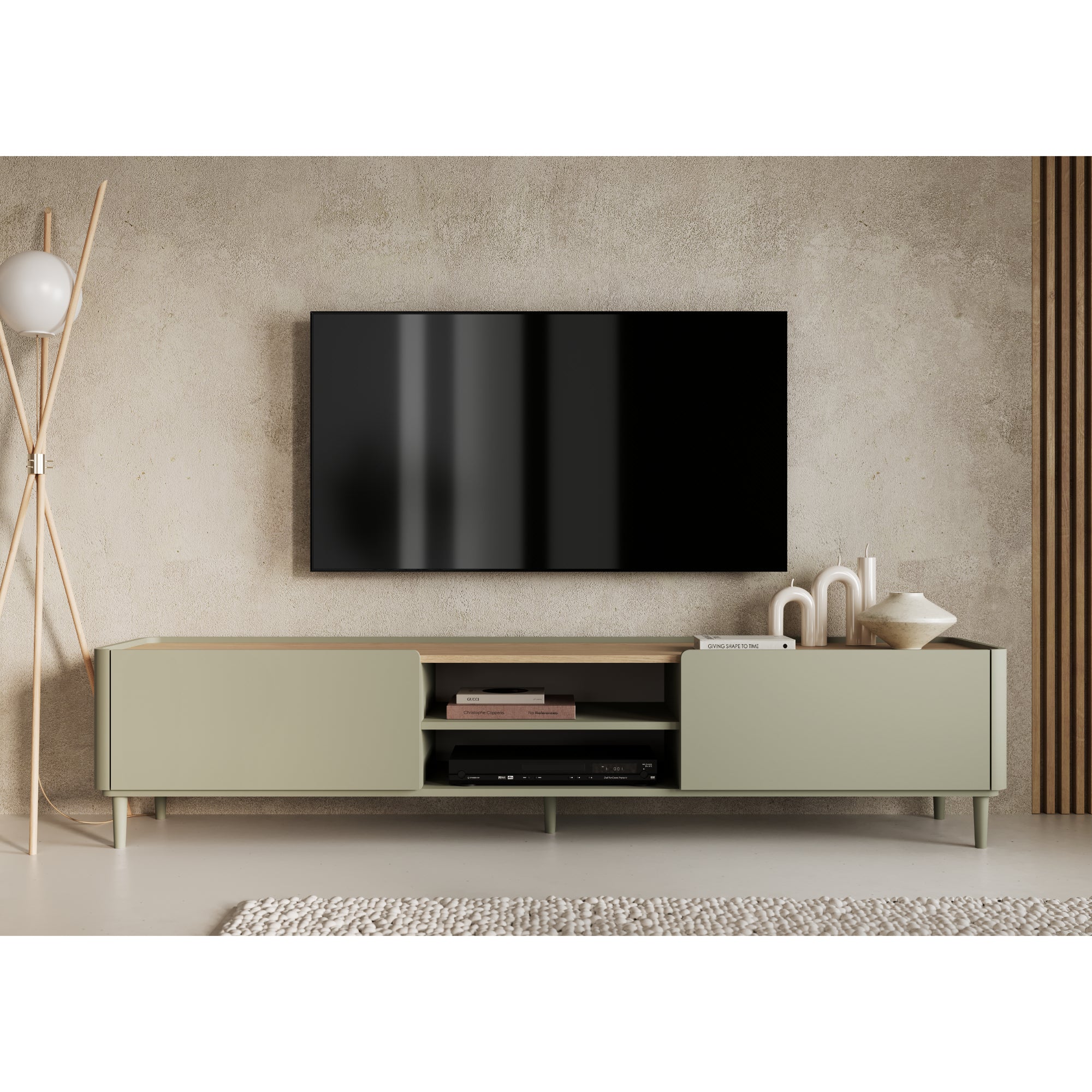 TV komoda Elivo 220cm, material: MDF, melaminska plošča