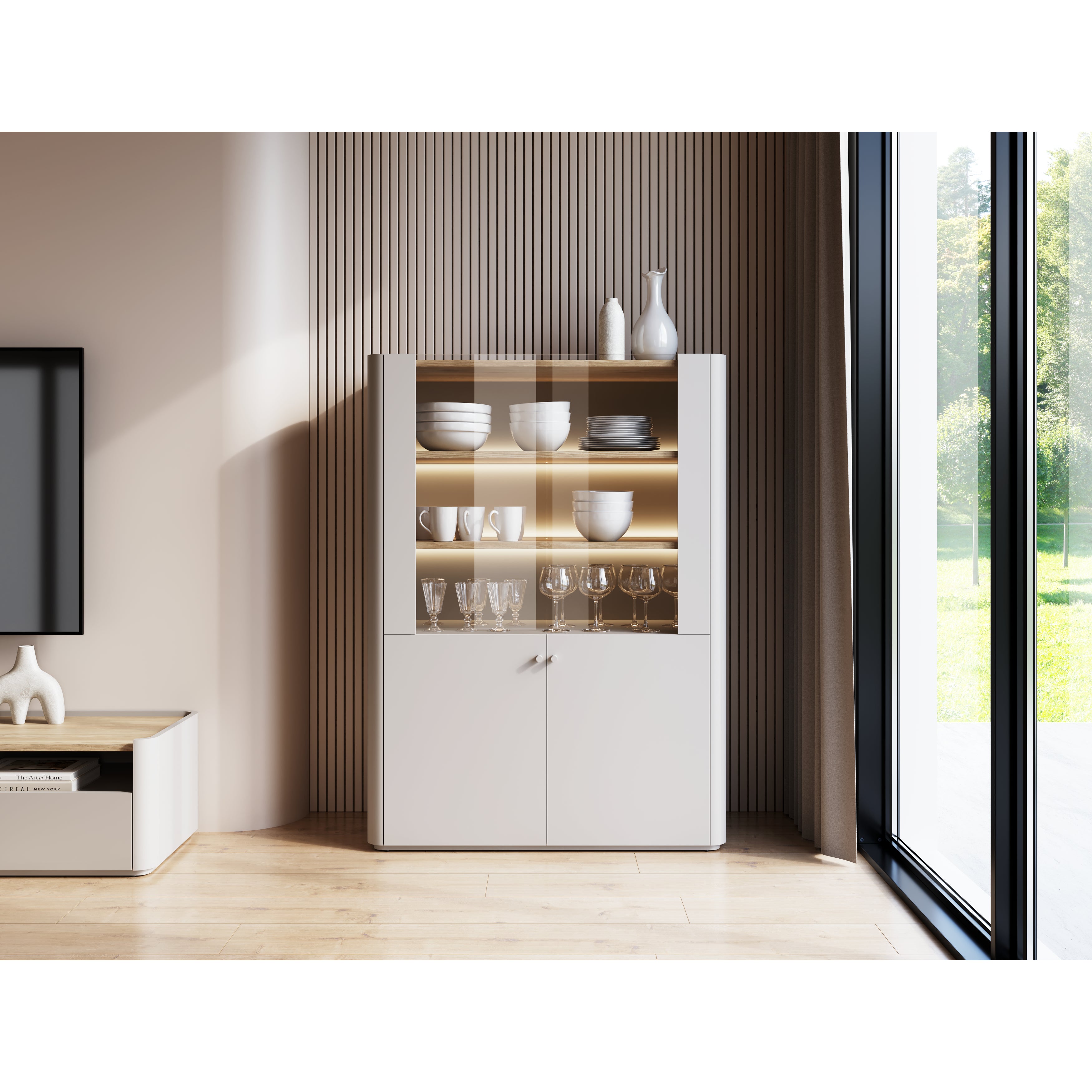 Vitrina Elivo 100cm, Material: MDF, melaminska plošča