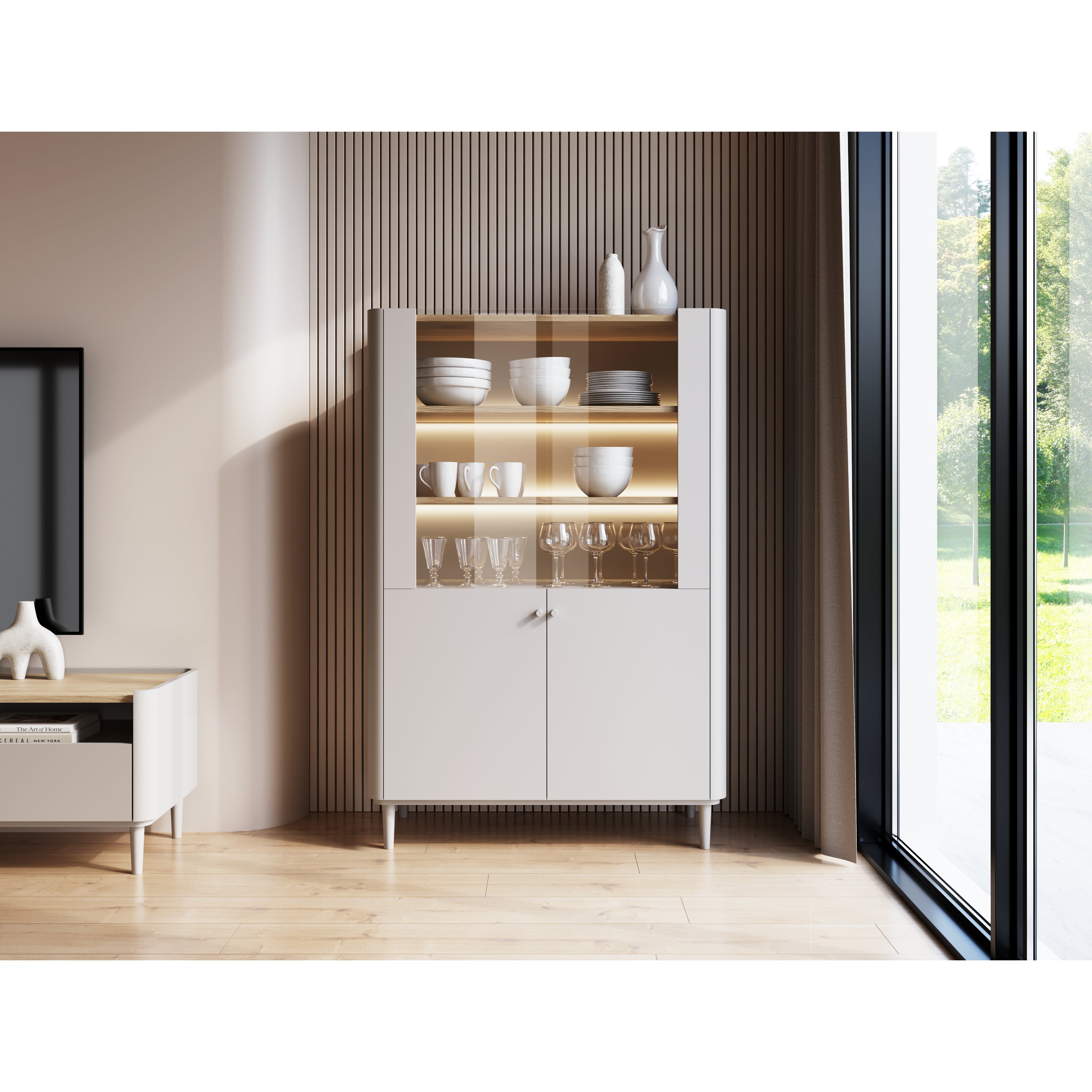 Vitrina Elivo 100cm, Material: MDF, melaminska plošča