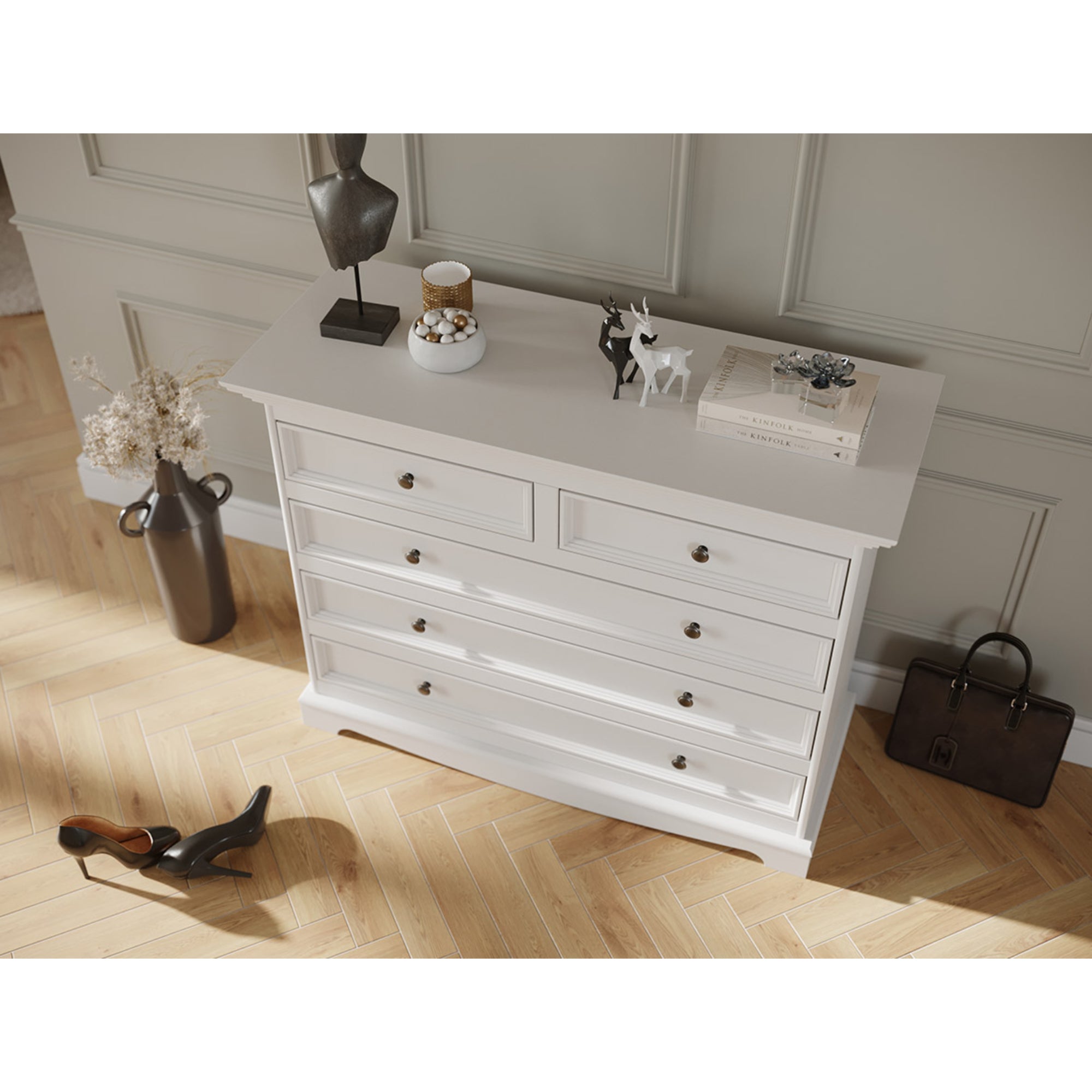 Komoda Belluno 111x44 cm, material: masivna borovina