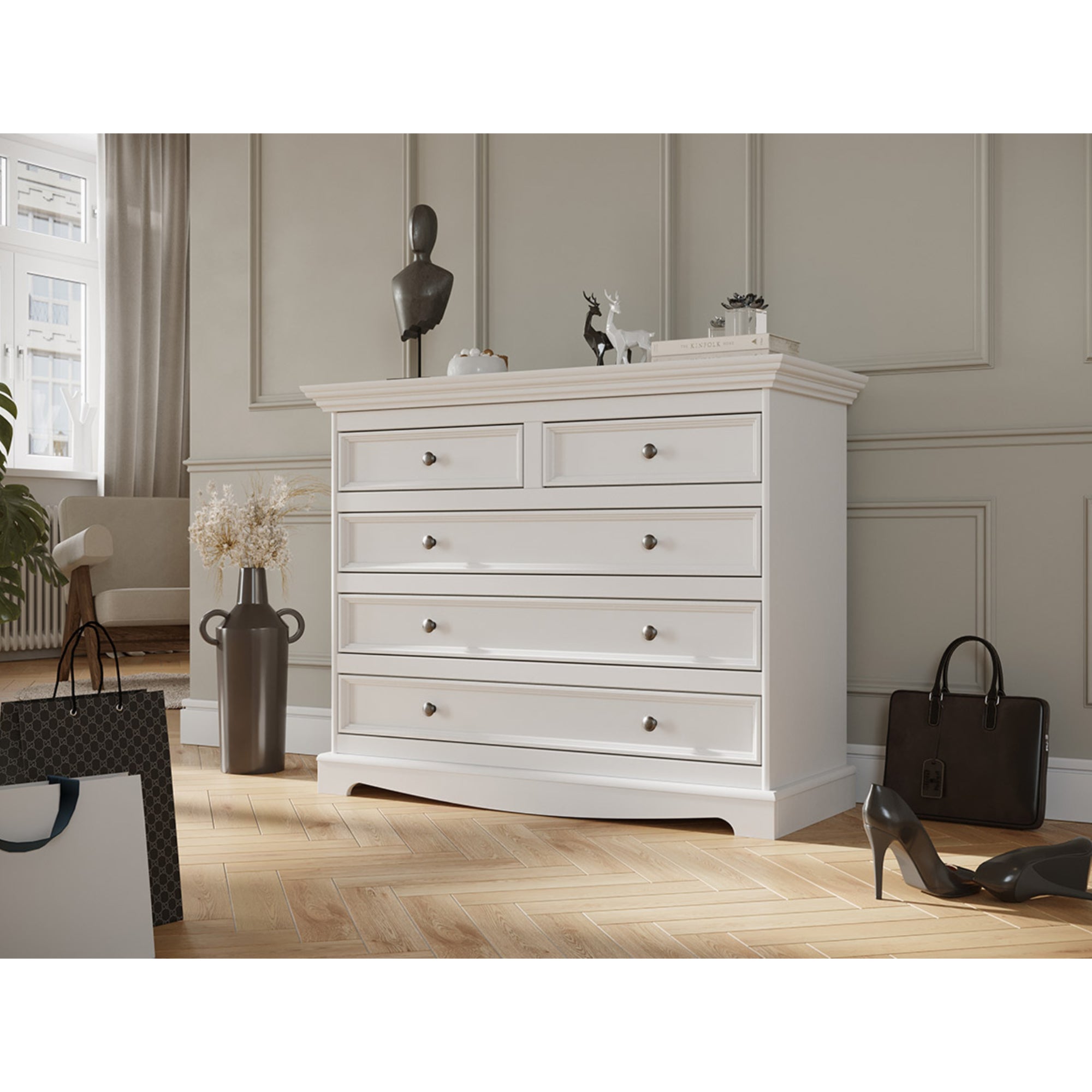 Komoda Belluno 111x44 cm, material: masivna borovina