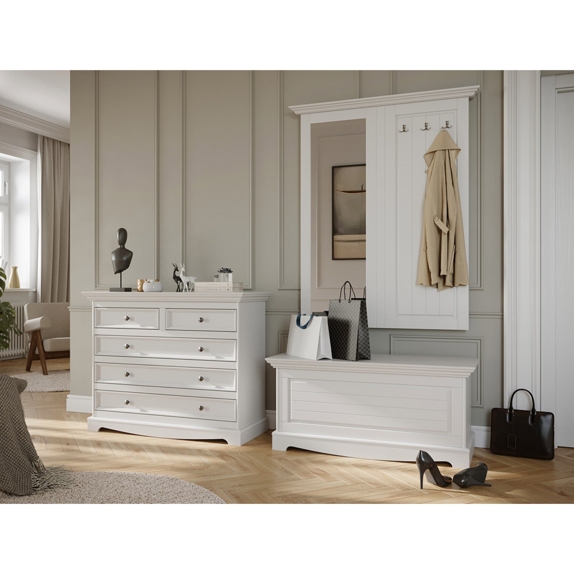 Komoda Bleluno cm, material: masivna borovina