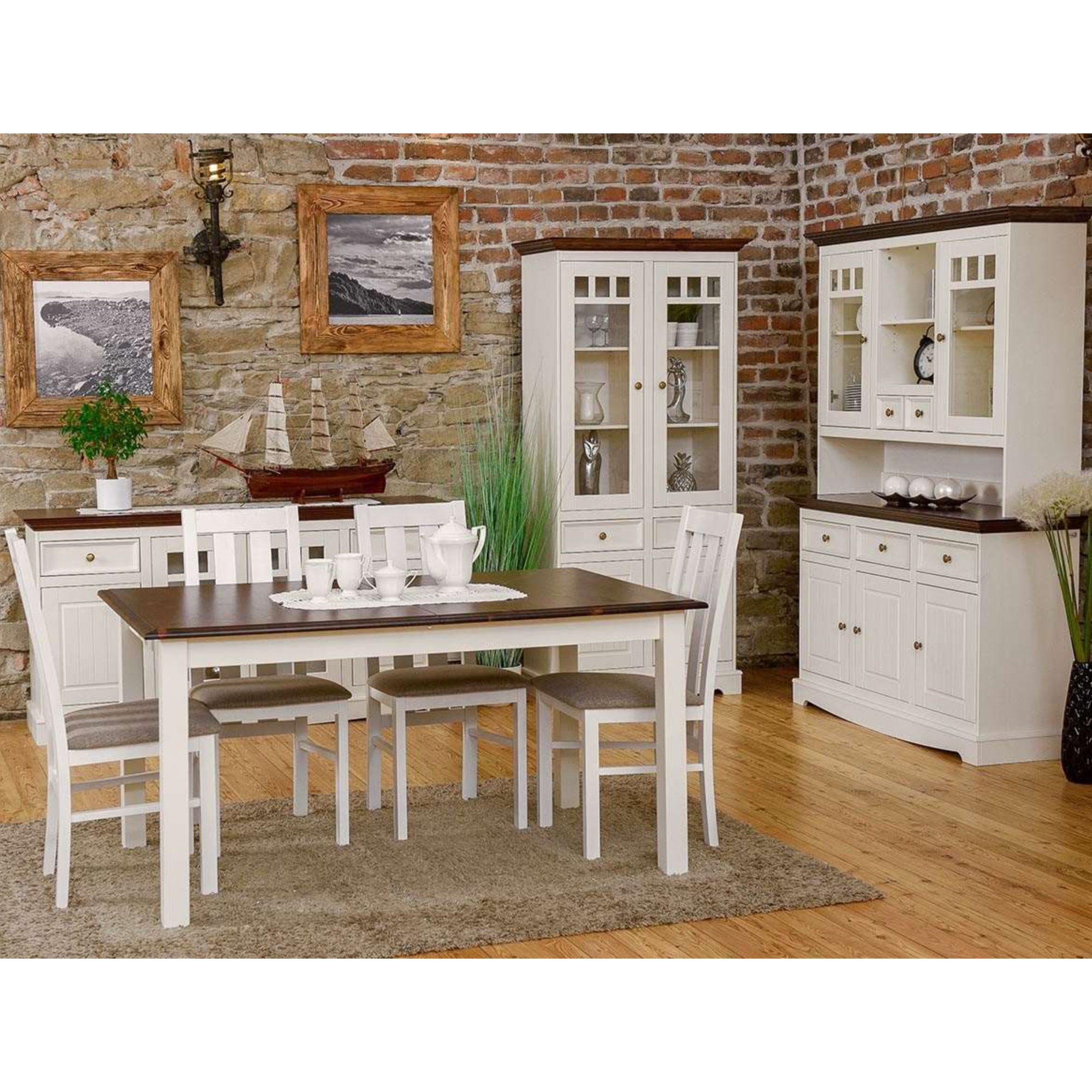 Vitrina Belluno 44x190 cm, material: masivna borovina