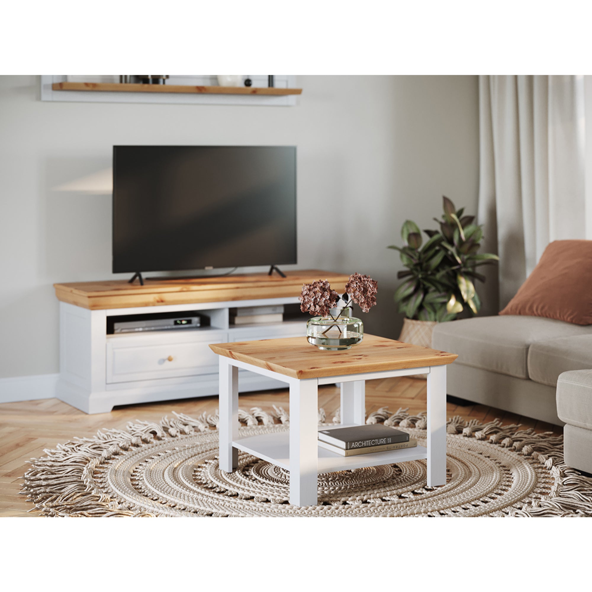 TV komoda Marone 155,2x47,6 cm, material: masivna borovina