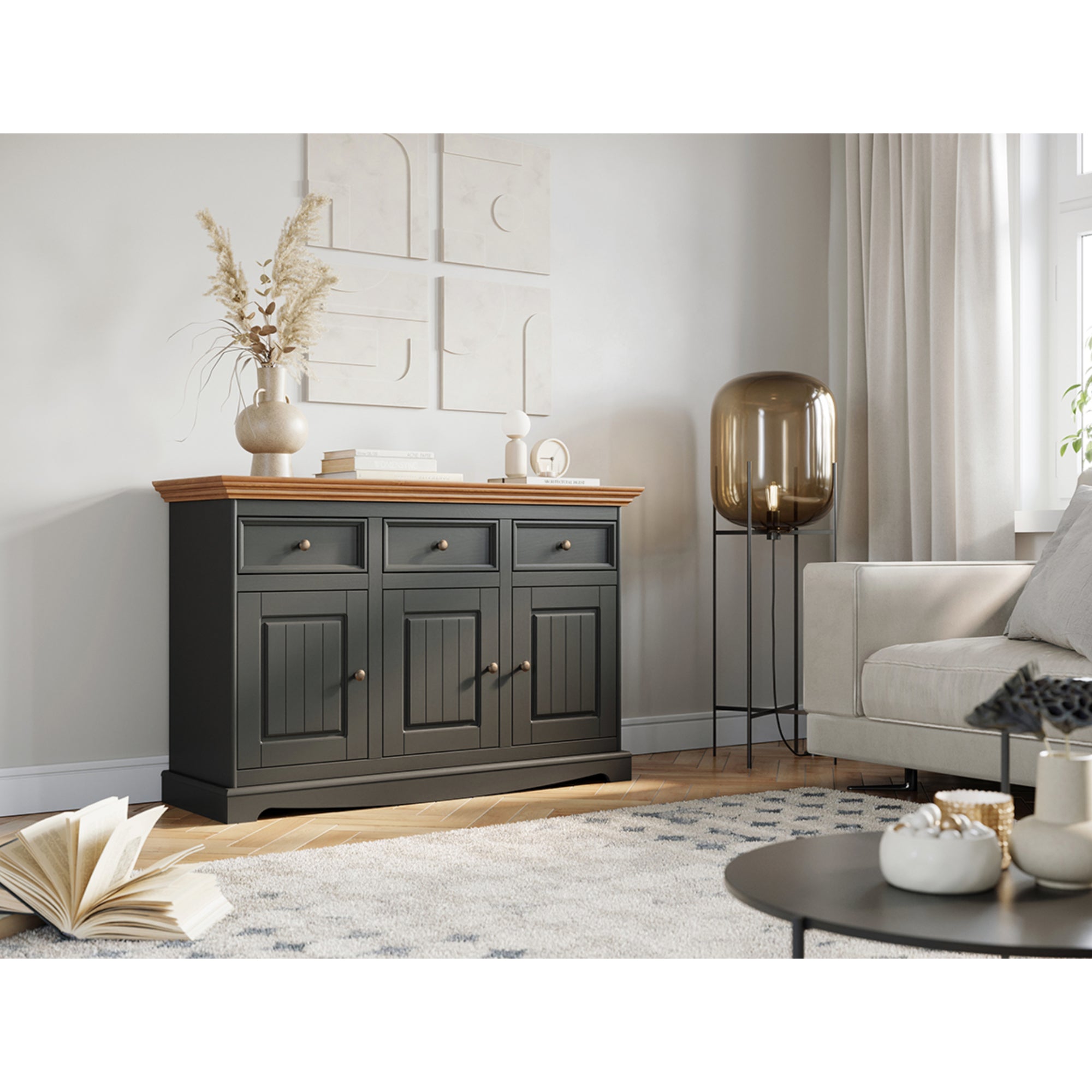 Komoda Belluno 130,3x44,2 cm, Material: Masivna borovina