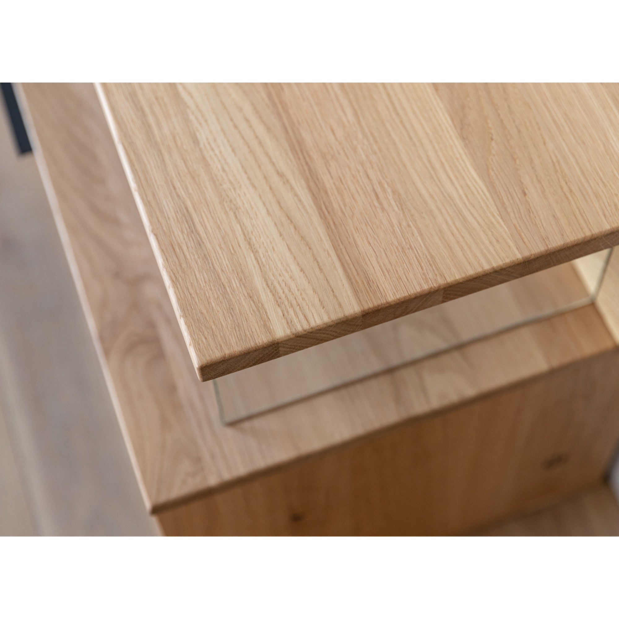 Viseča TV komoda Tirano 200x39 cm, material: masiven hrastov les