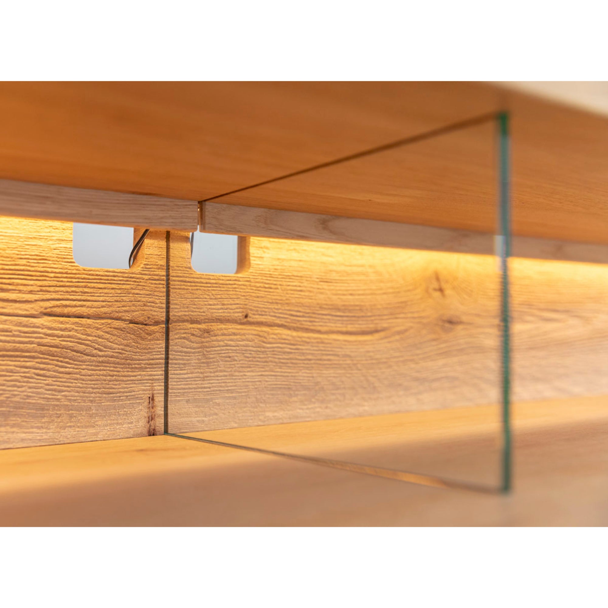 Viseča TV komoda Tirano 200x39 cm, material: masiven hrastov les