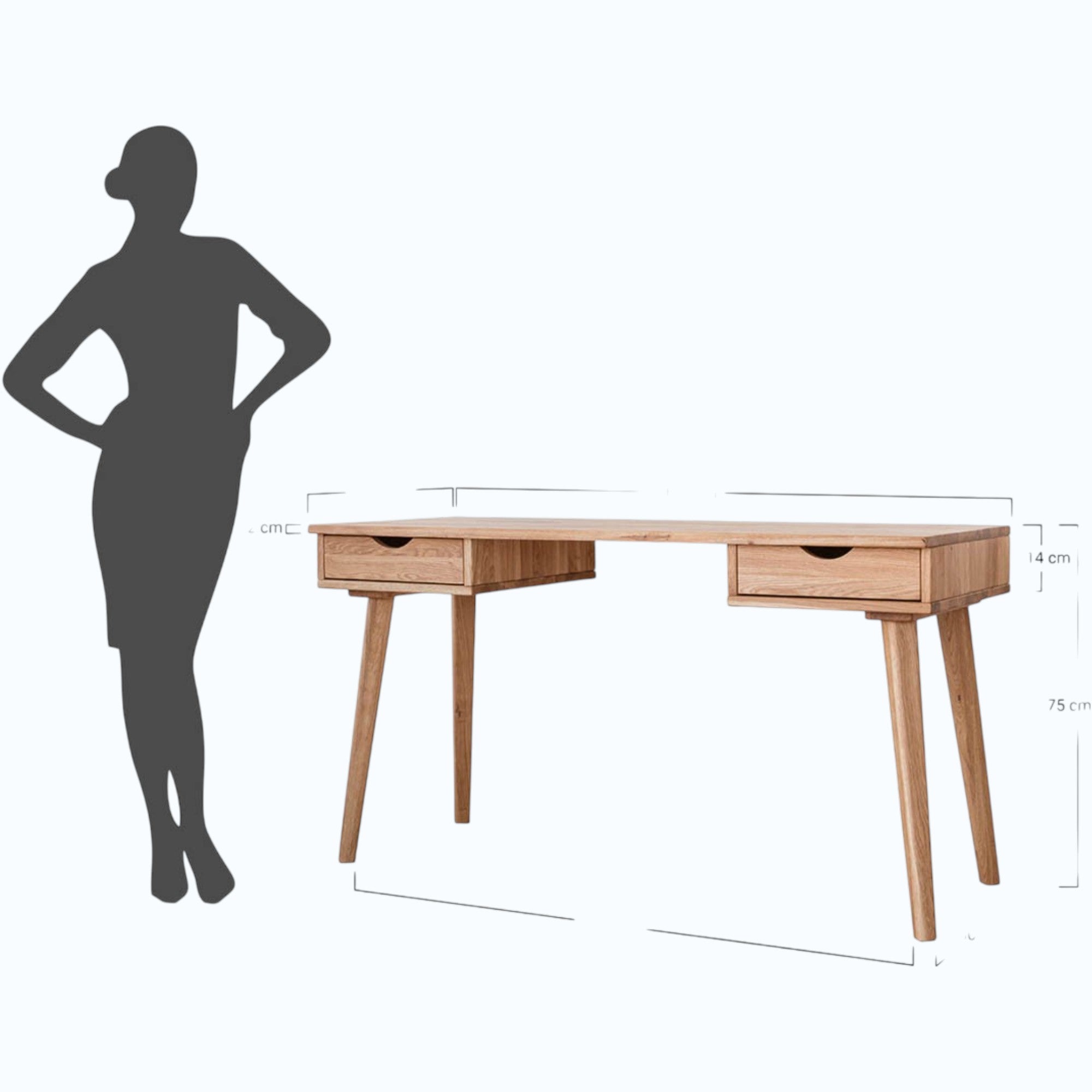 Pisarniški stol Simona 138x55 cm, Material: Masivno hrastovo les