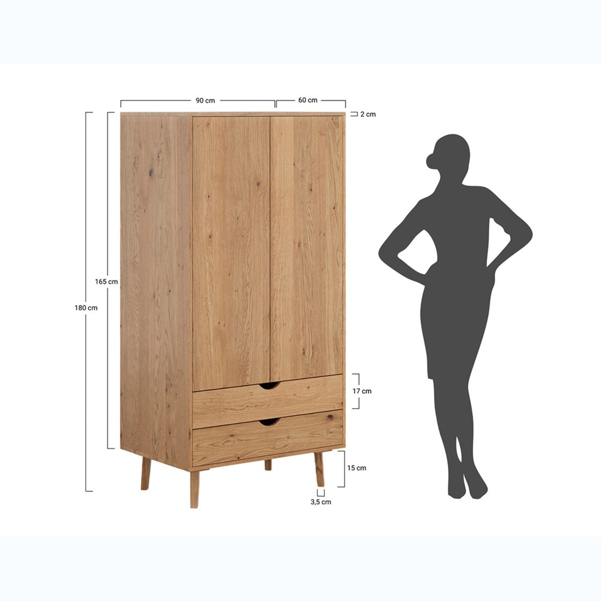Omara Simona 90x180 cm, Material: Masivno hrastovo les
