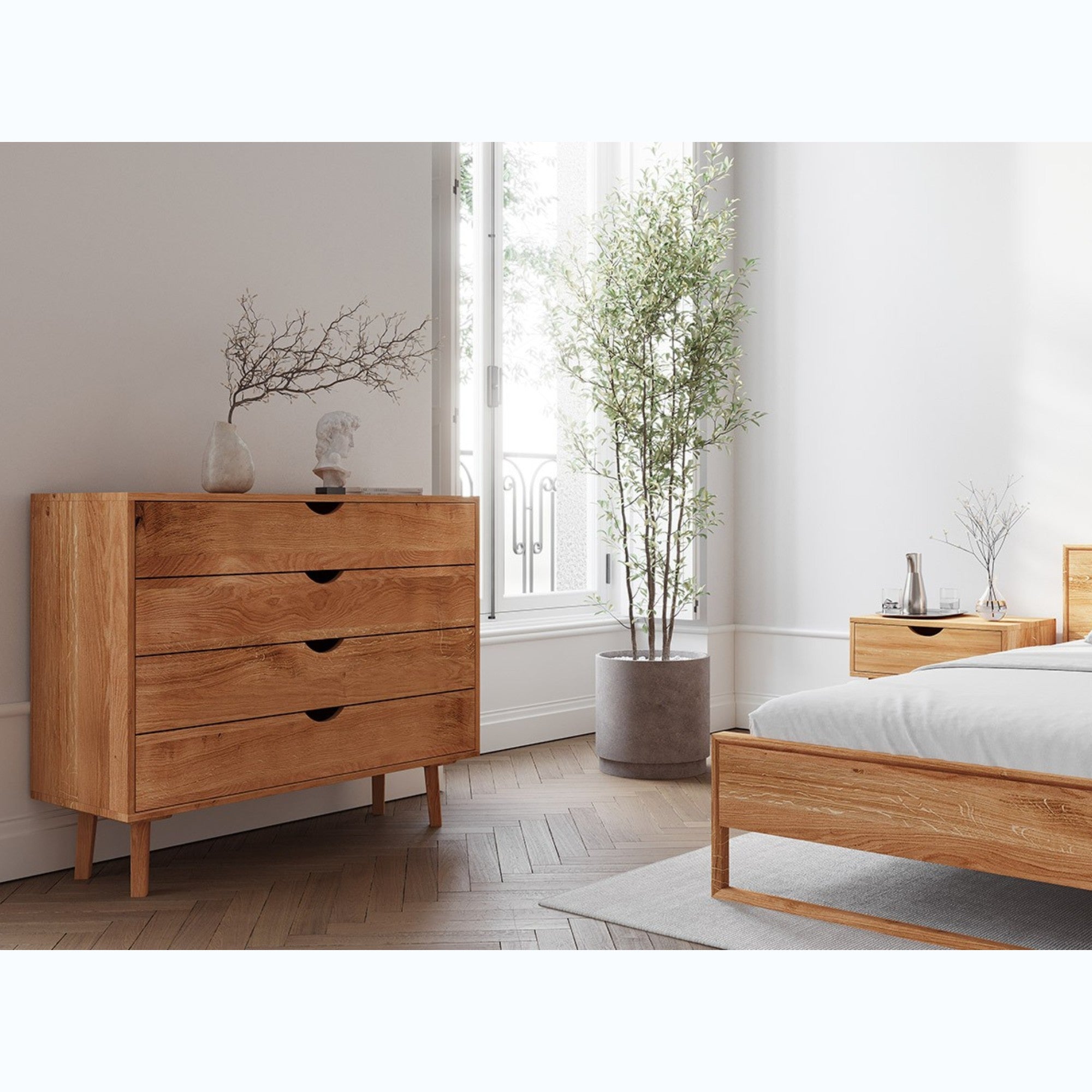 Komoda Simona 110x40 cm, Material: Masivno hrastovo les