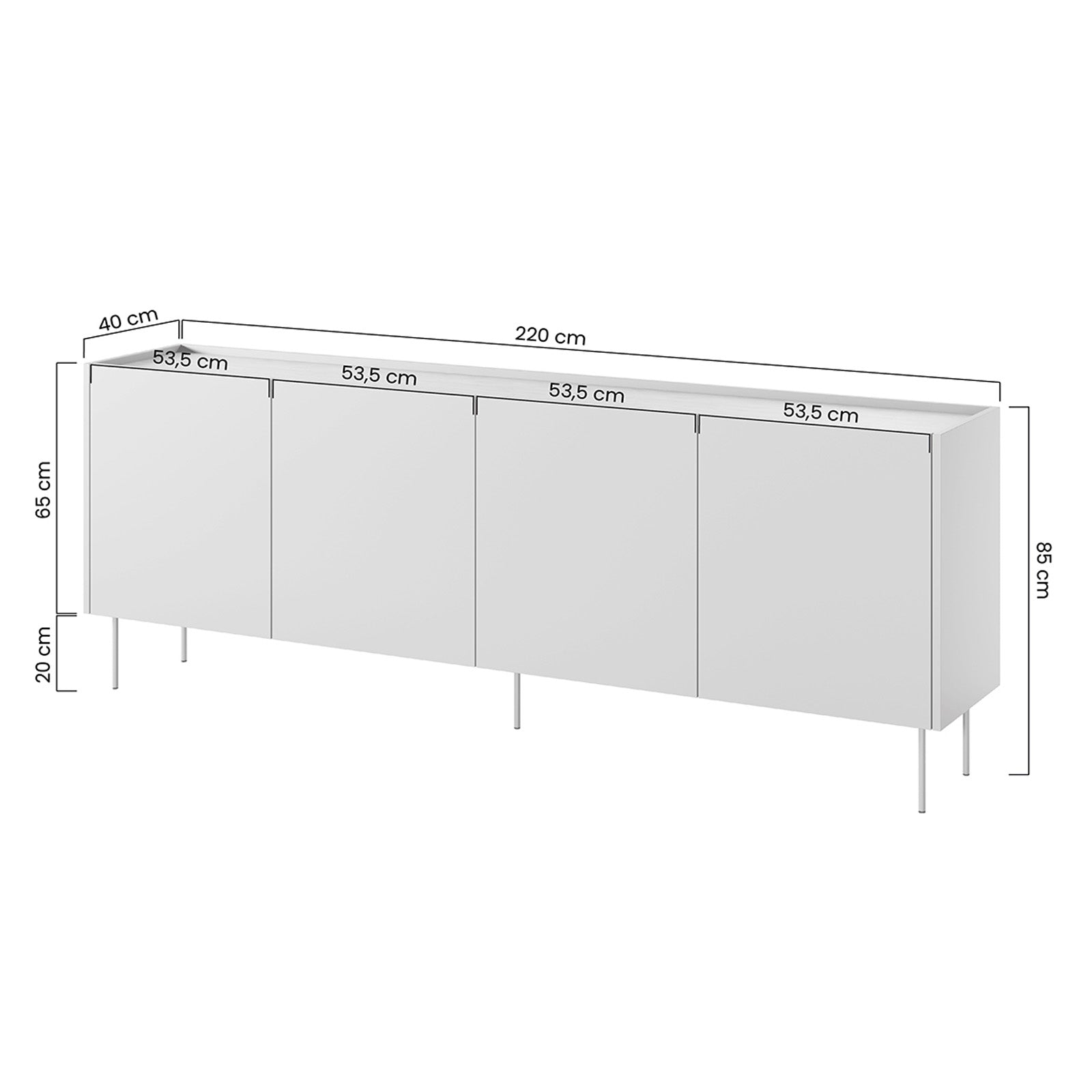 Predalnik Design 220 cm, 4 vrata, Material: MDF 