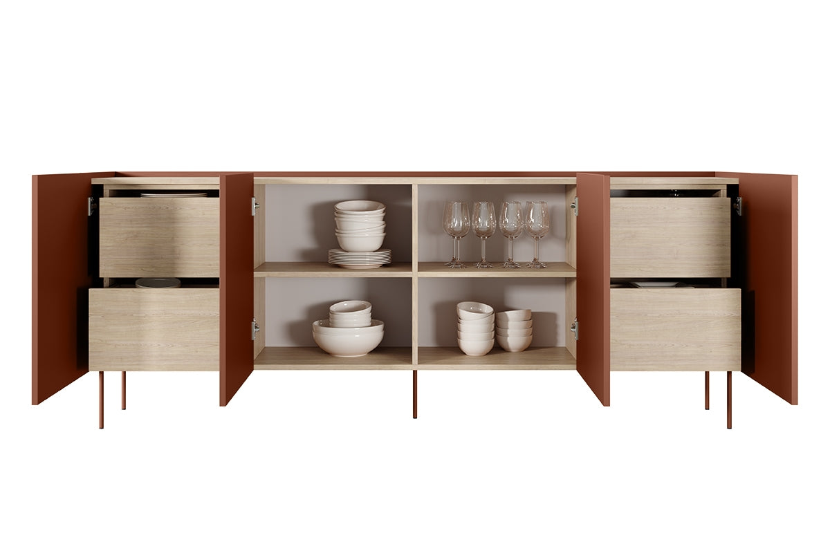 Predalnik Design 220 cm, 4 vrata in 4 predali, Material: MDF