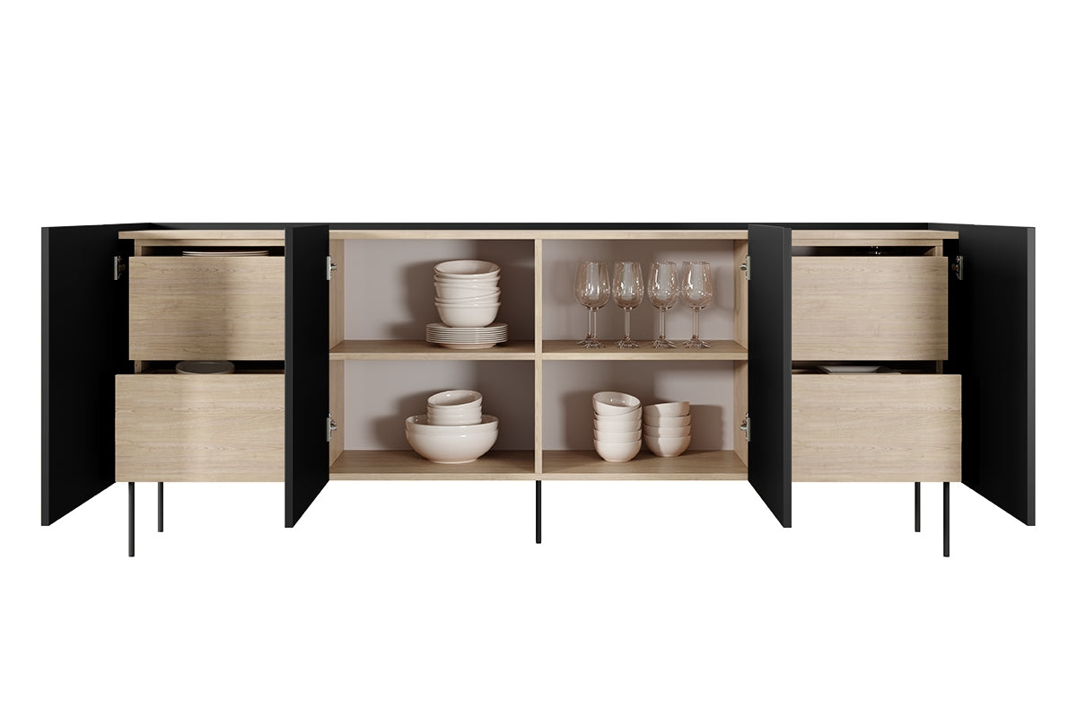 Predalnik Design 220 cm, 4 vrata in 4 predali, Material: MDF