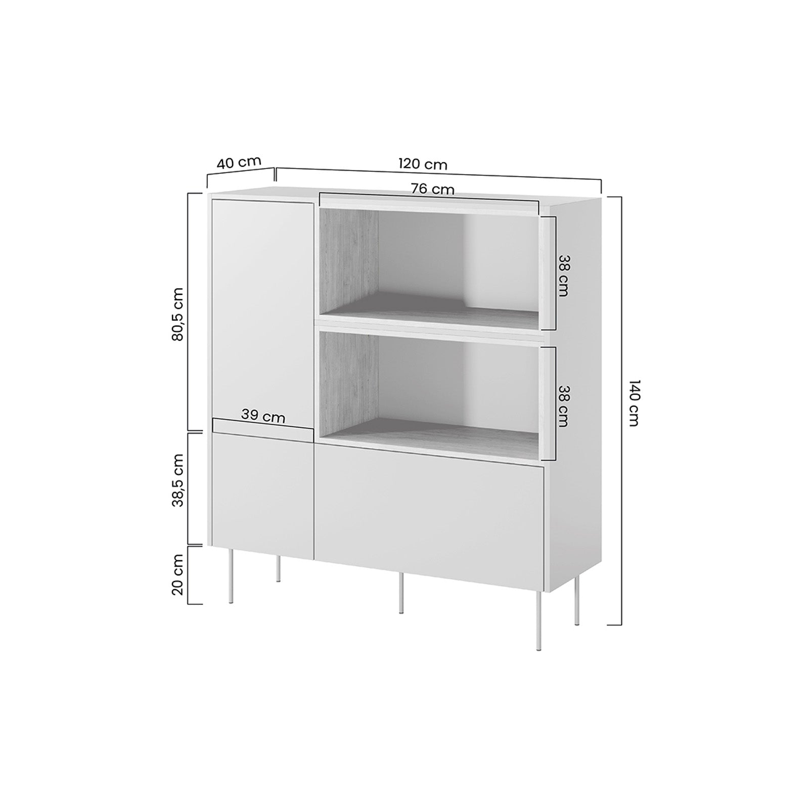 Visoka komoda Design, Material: MDF 