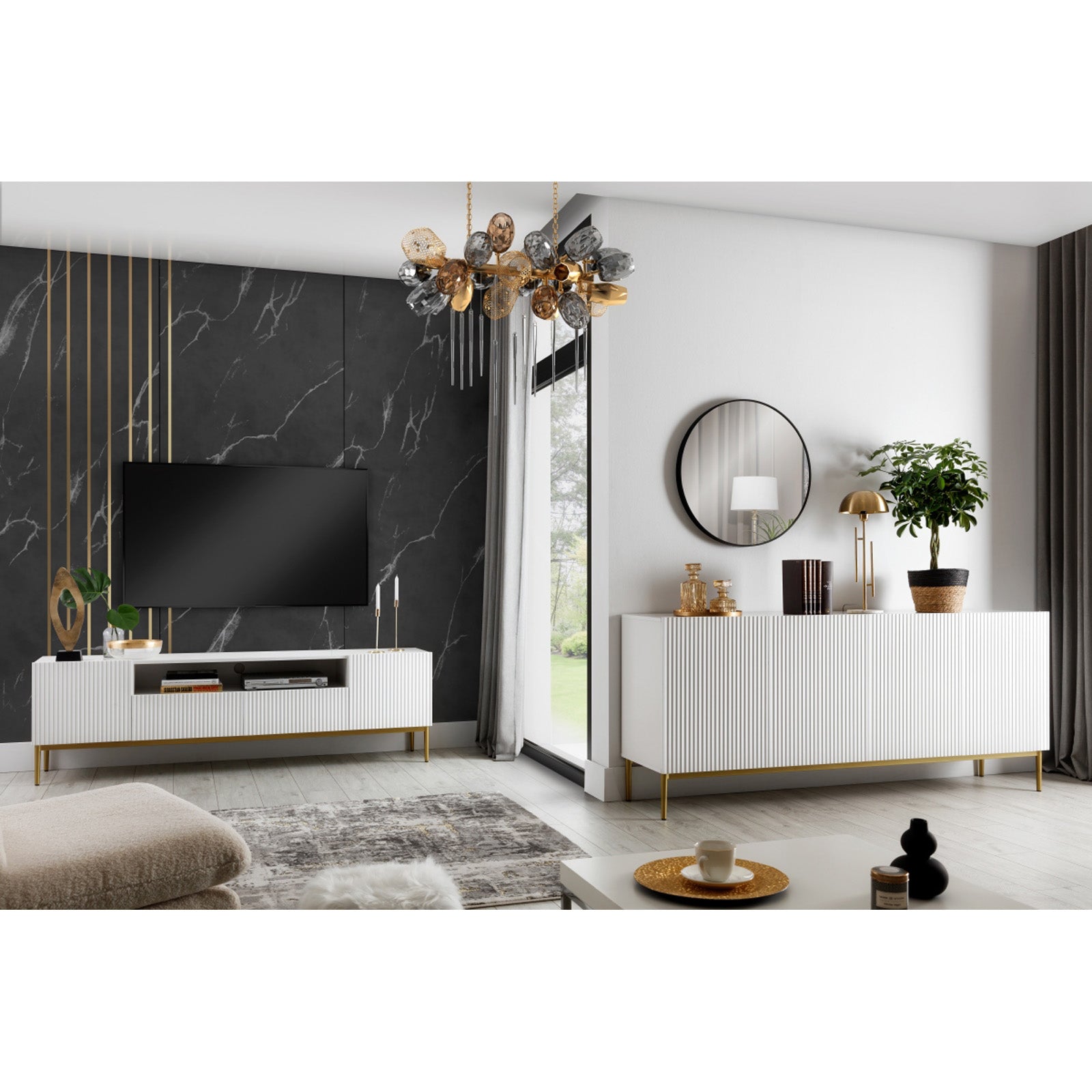 Predalnik Nicole 200 cm, 4 vrata, Material: MDF 