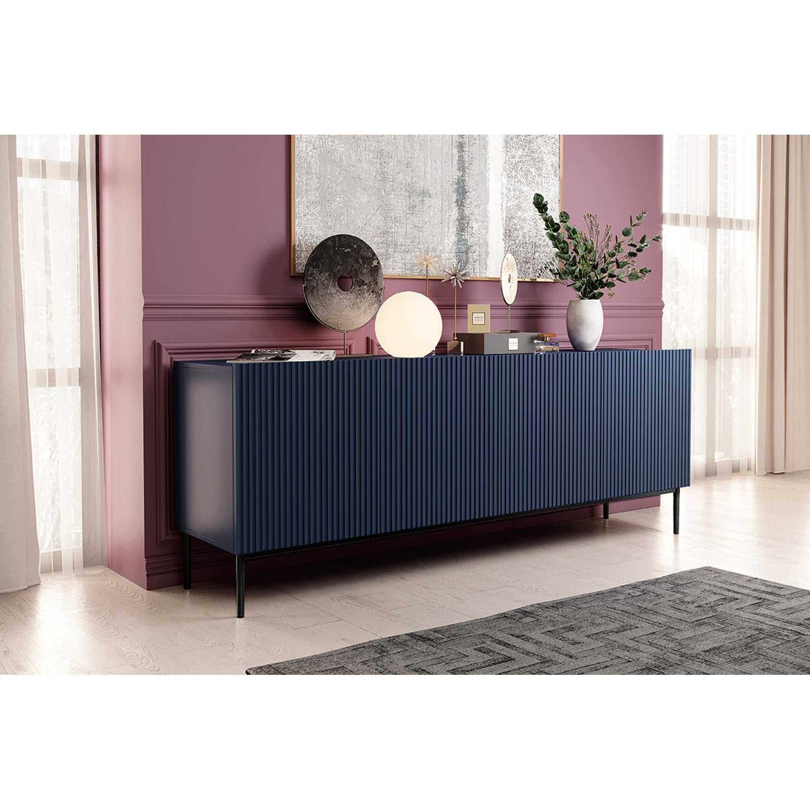 Predalnik Nicole 200 cm, 4 vrata, Material: MDF 