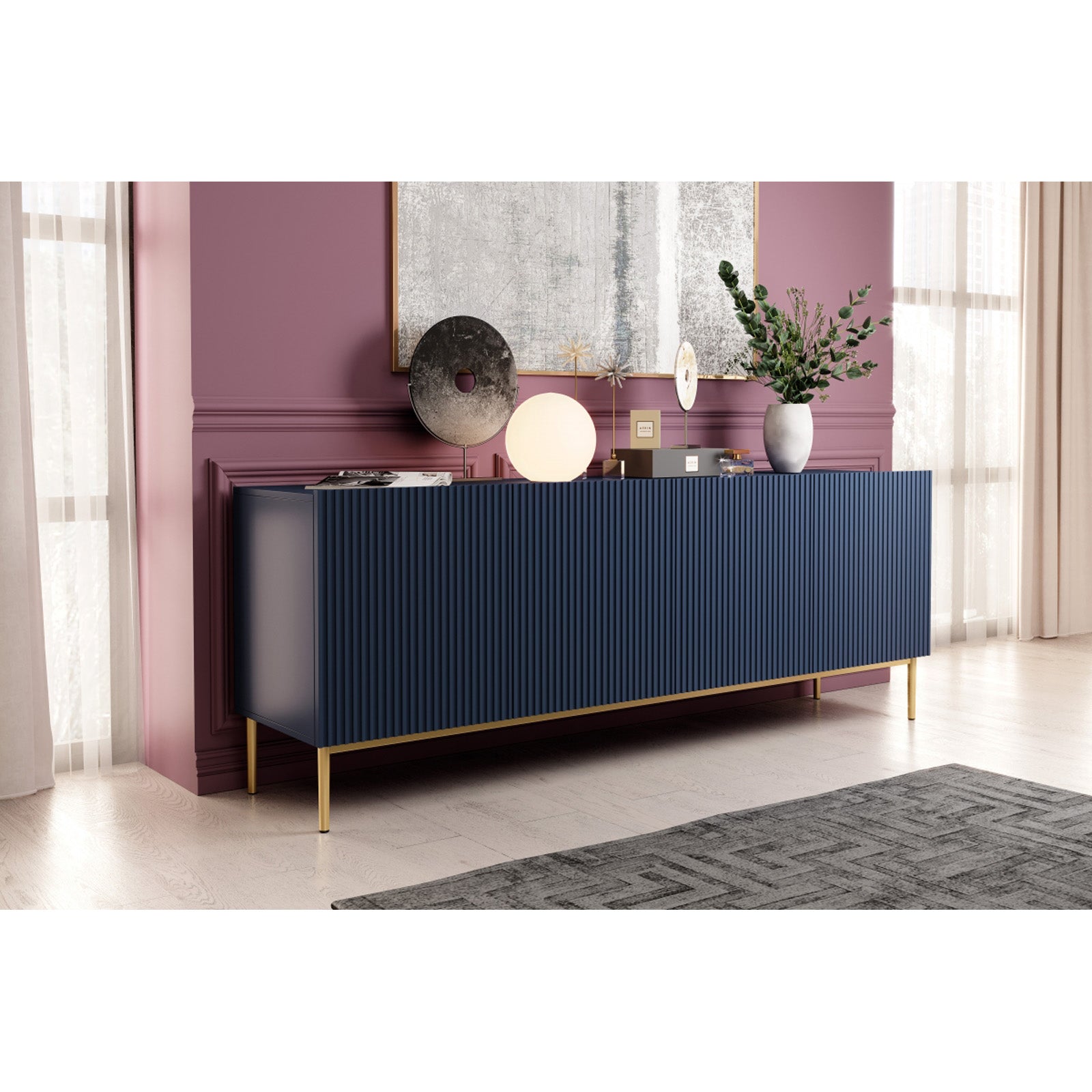 Predalnik Nicole 200 cm, 4 vrata, Material: MDF 