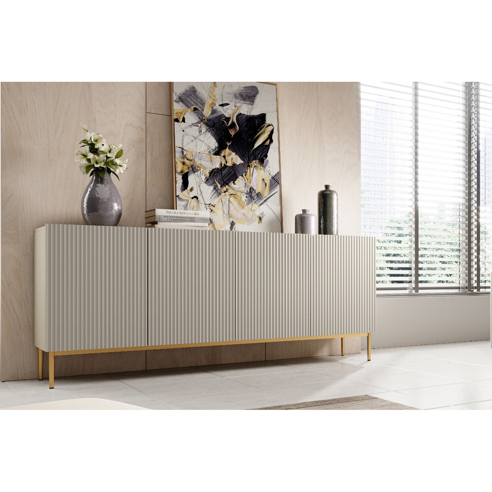 Predalnik Nicole 200 cm, 4 vrata, Material: MDF 