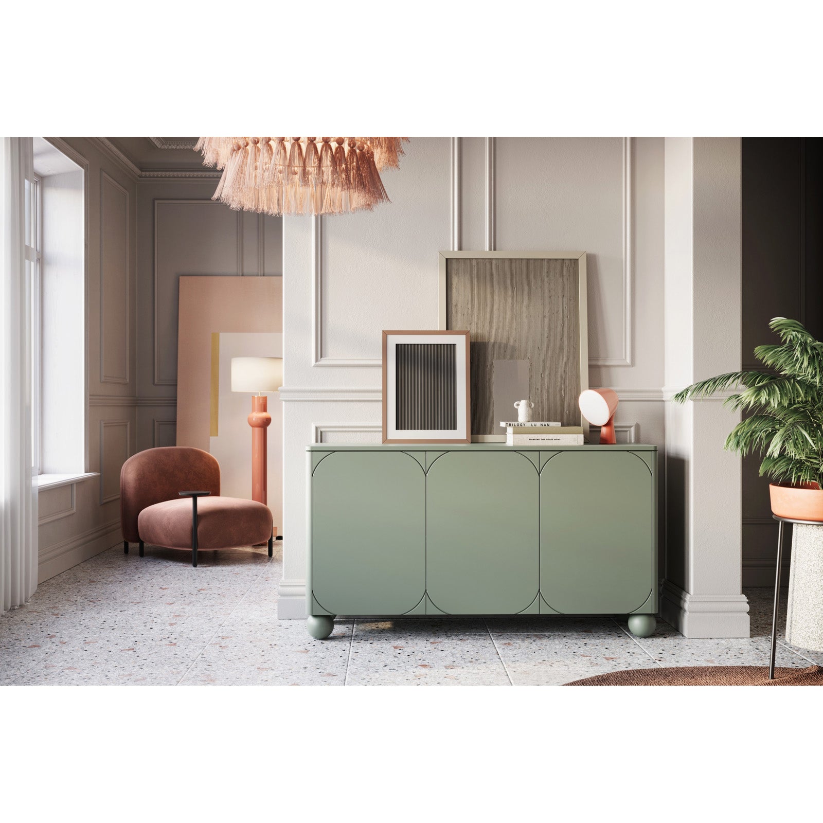 Sonatia komoda 150 cm, 3 vrata, Material: MDF