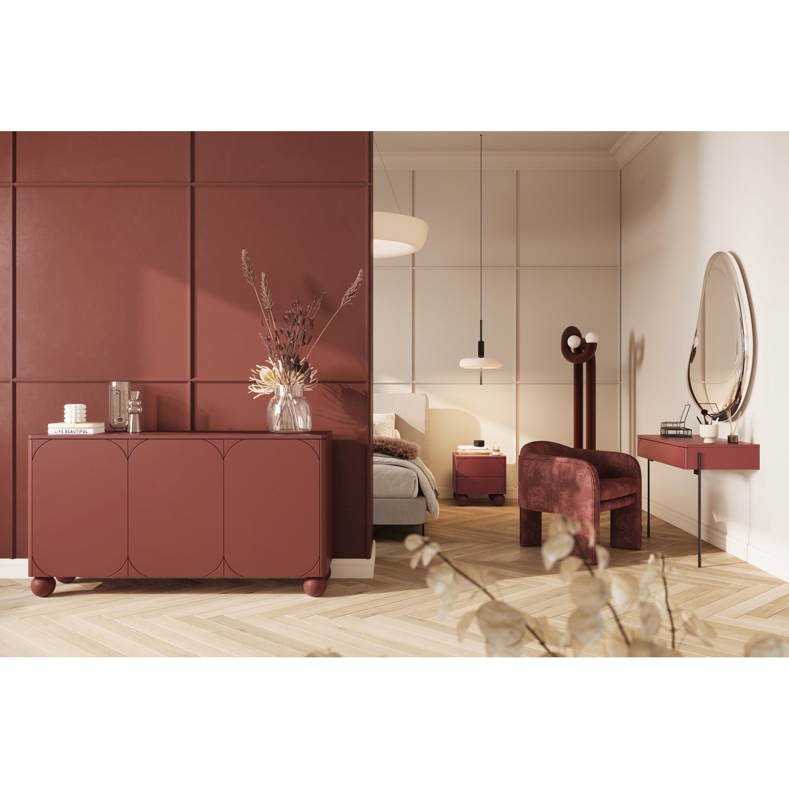 Sonatia komoda 150 cm, 3 vrata in 4 predali, Material: MDF