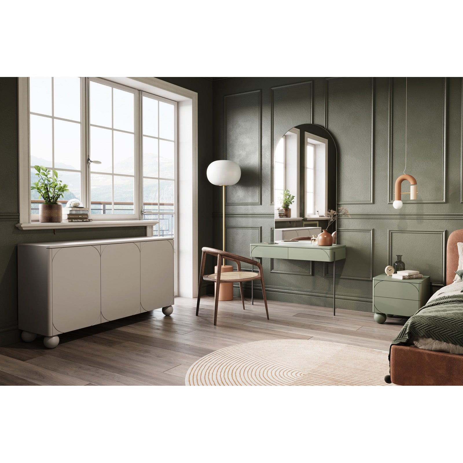 Sonatia komoda 150 cm, 3 vrata in 4 predali, Material: MDF