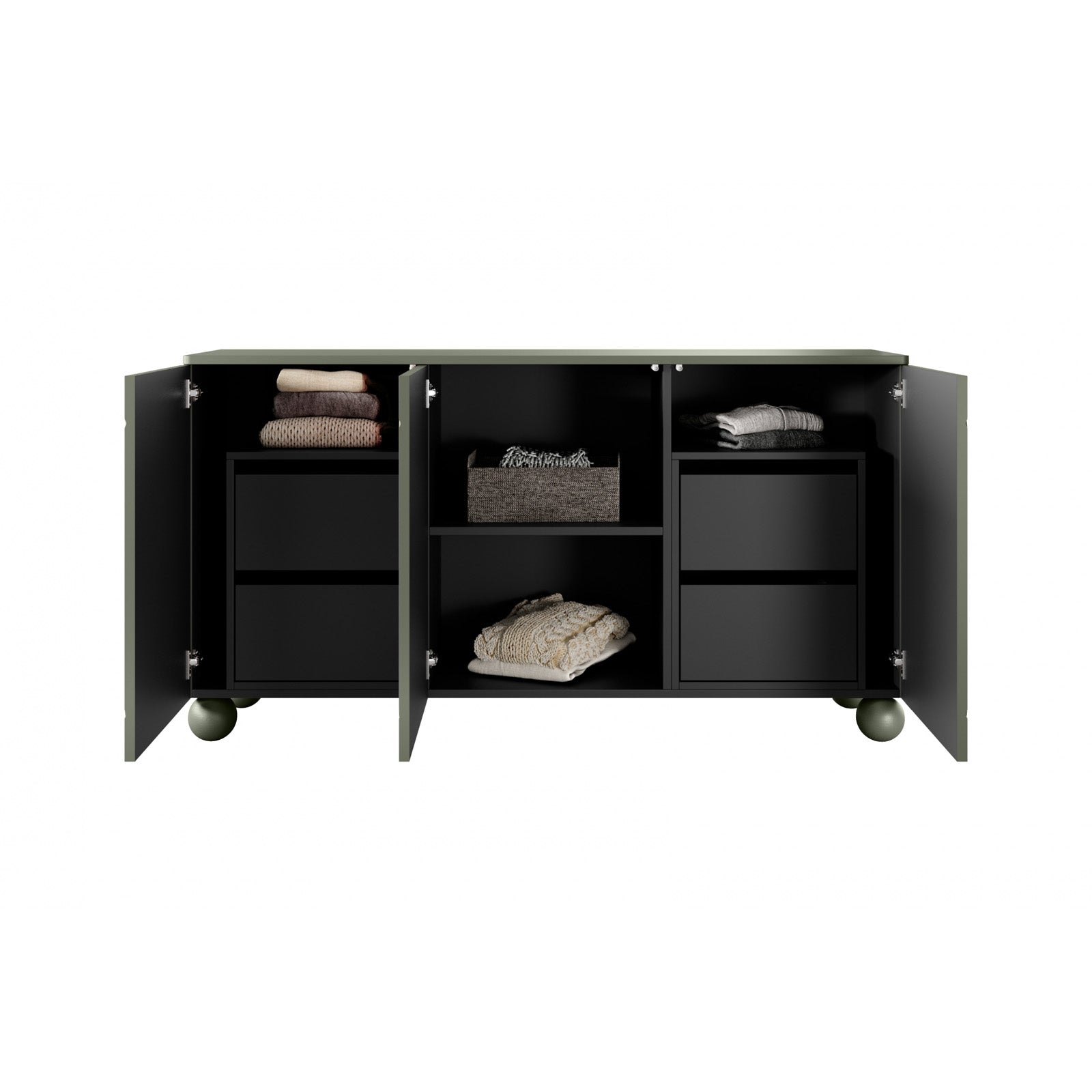 Sonatia komoda 150 cm, 3 vrata in 4 predali, Material: MDF