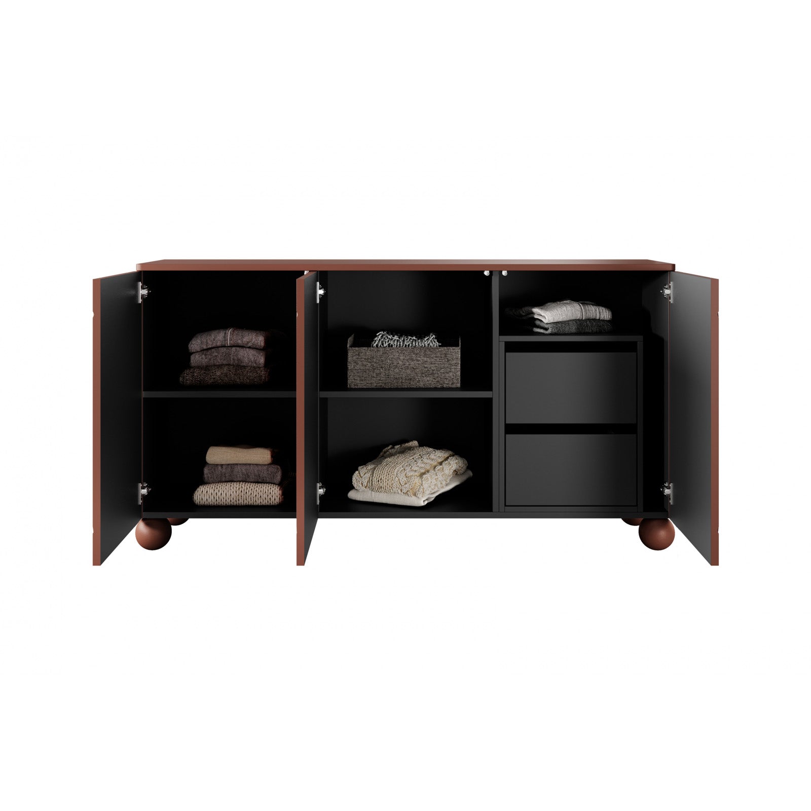 Sonatia komoda 150 cm, 3 vrata in 2 predala, Material: MDF