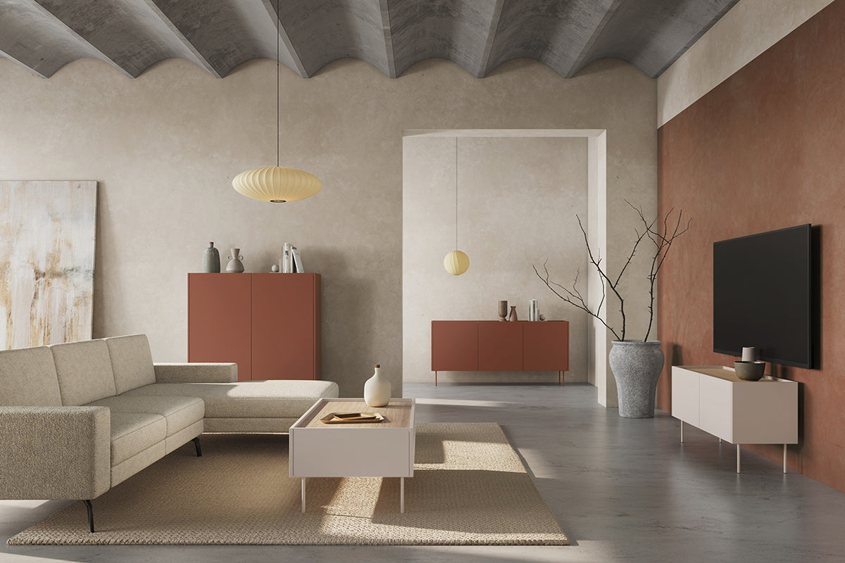 Dizajnerska komoda 170 cm, 3 vrata in 4 predali, Material: MDF