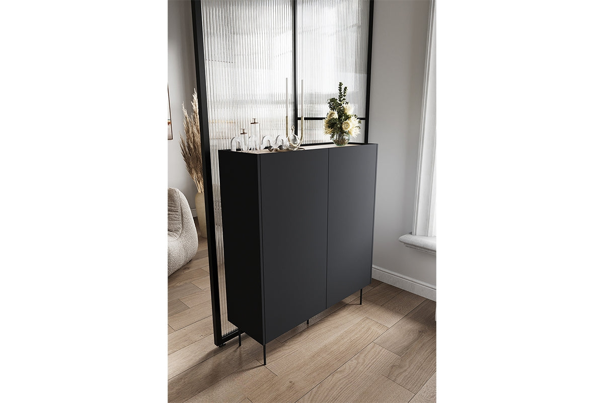 Dizajnerska komoda 120 cm, 2 vrata in 2 predala, Material: MDF