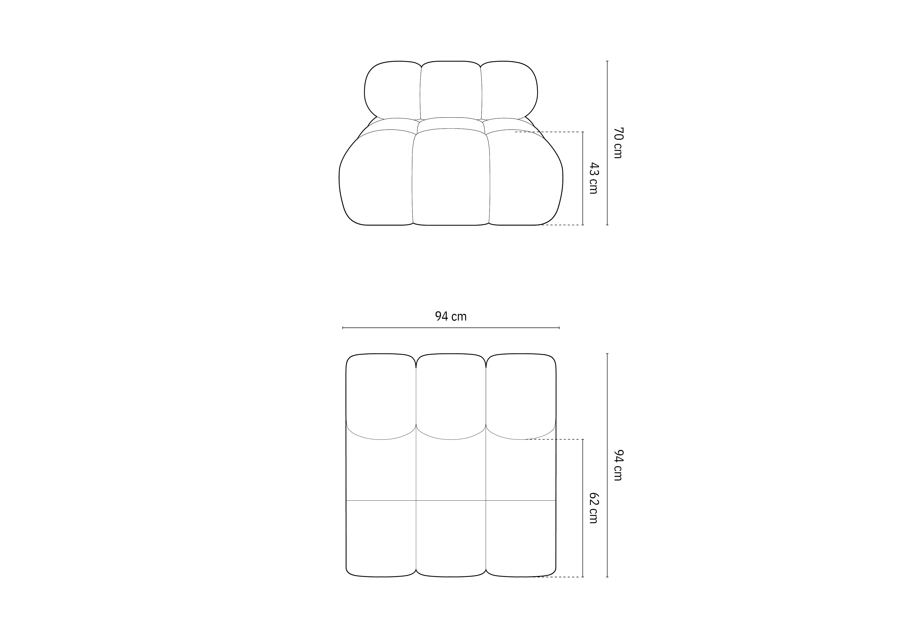 Bellis Modul 94x94cm, Material: Bukle