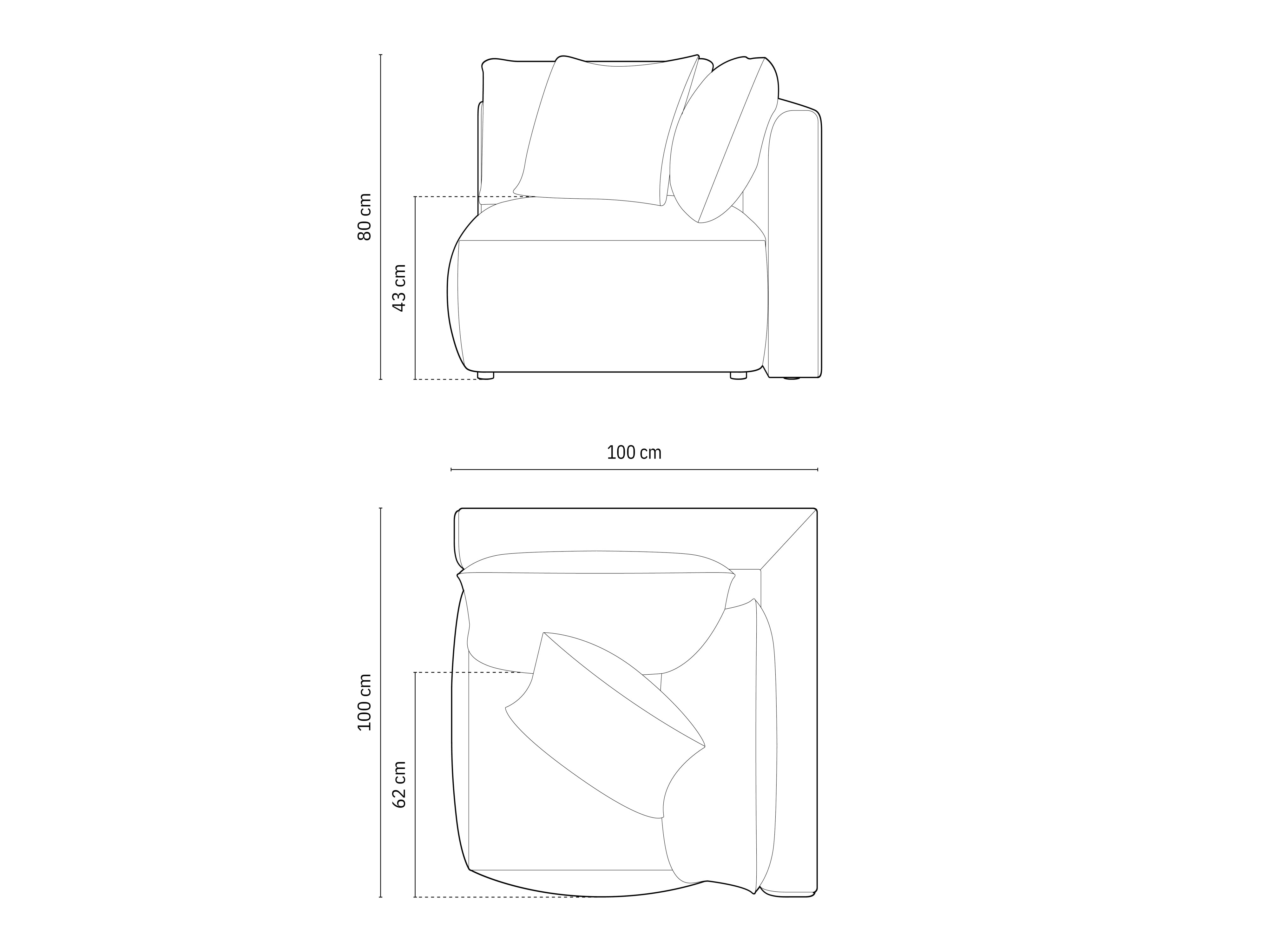 Modul Chris 100x100cm, Material: Žamet