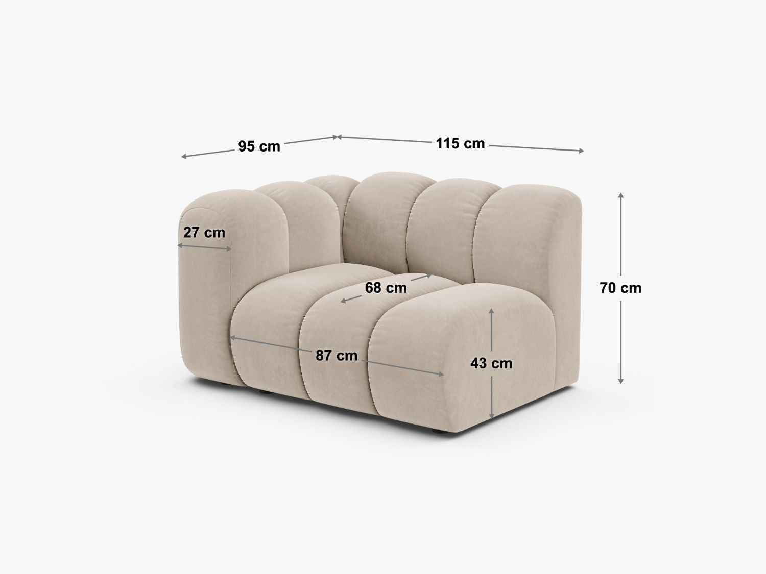Modul Lupine 115x95cm, Material: Chenille Eden
