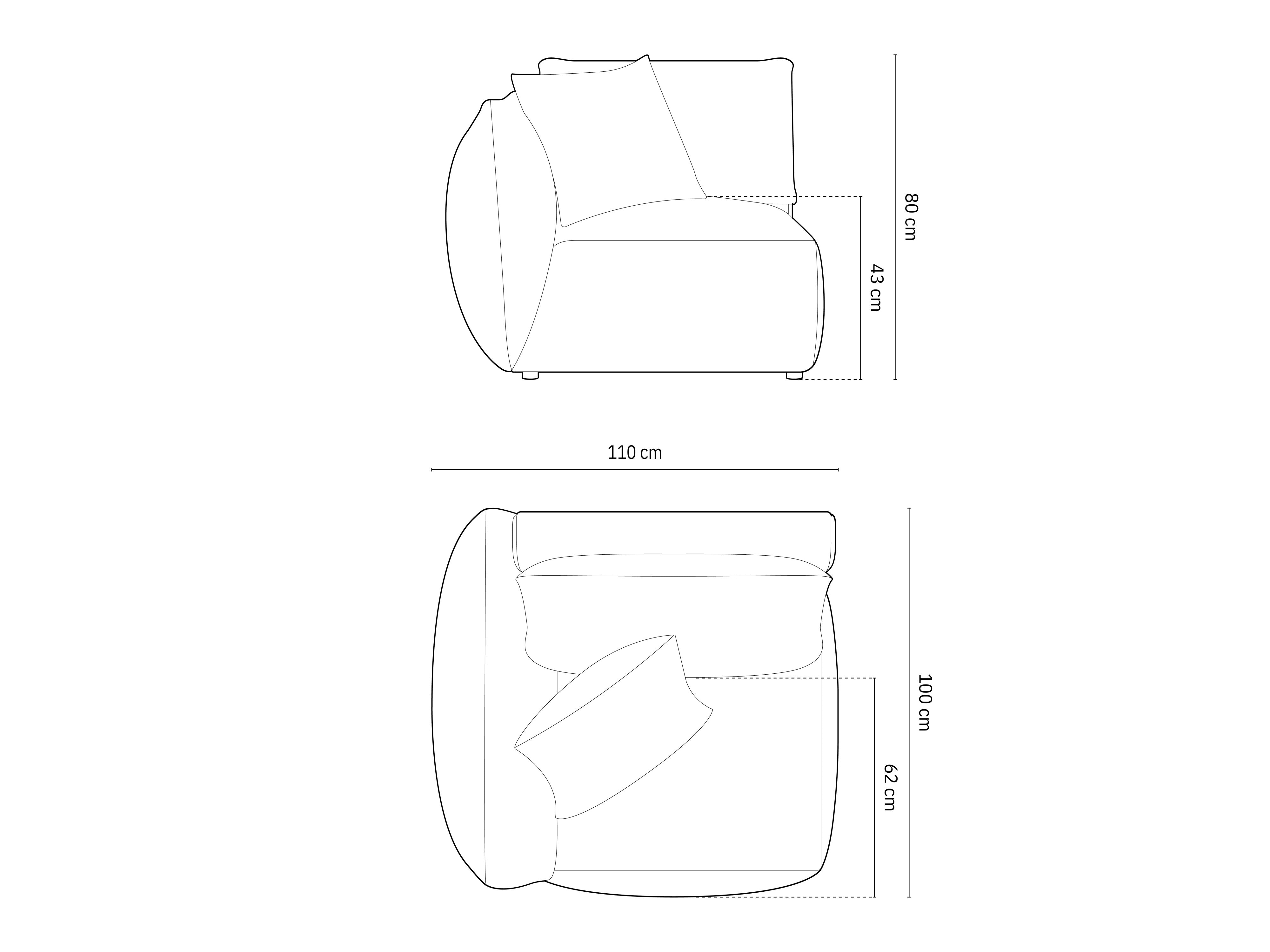 Modul Chris 110x100cm, Material: Strukturirana tkanina